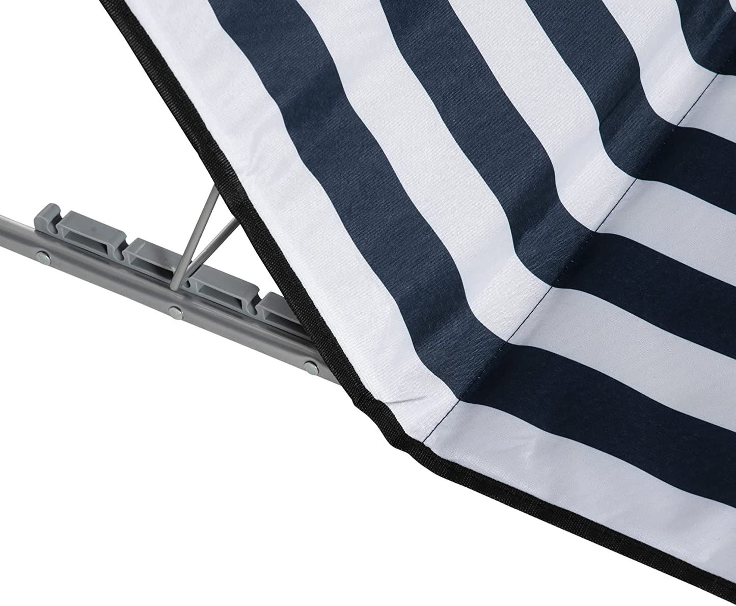 Outsunny Set Of 2 Beach Mat Seat Adjustable Back Metal Frame Fabric Cover Foldable w/ Bag