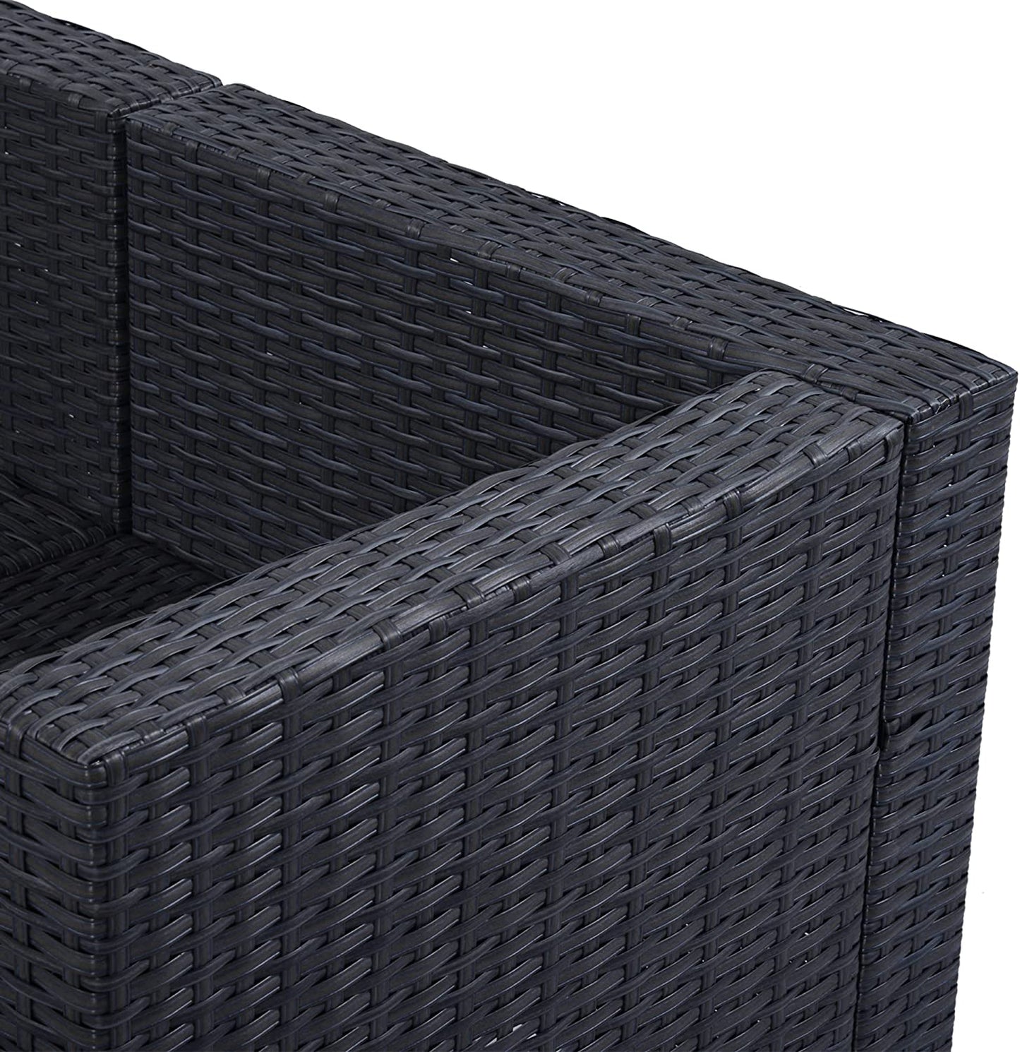 Outsunny 10 Pcs Rattan Sofa Set-Grey/Dusty Blue Cushion