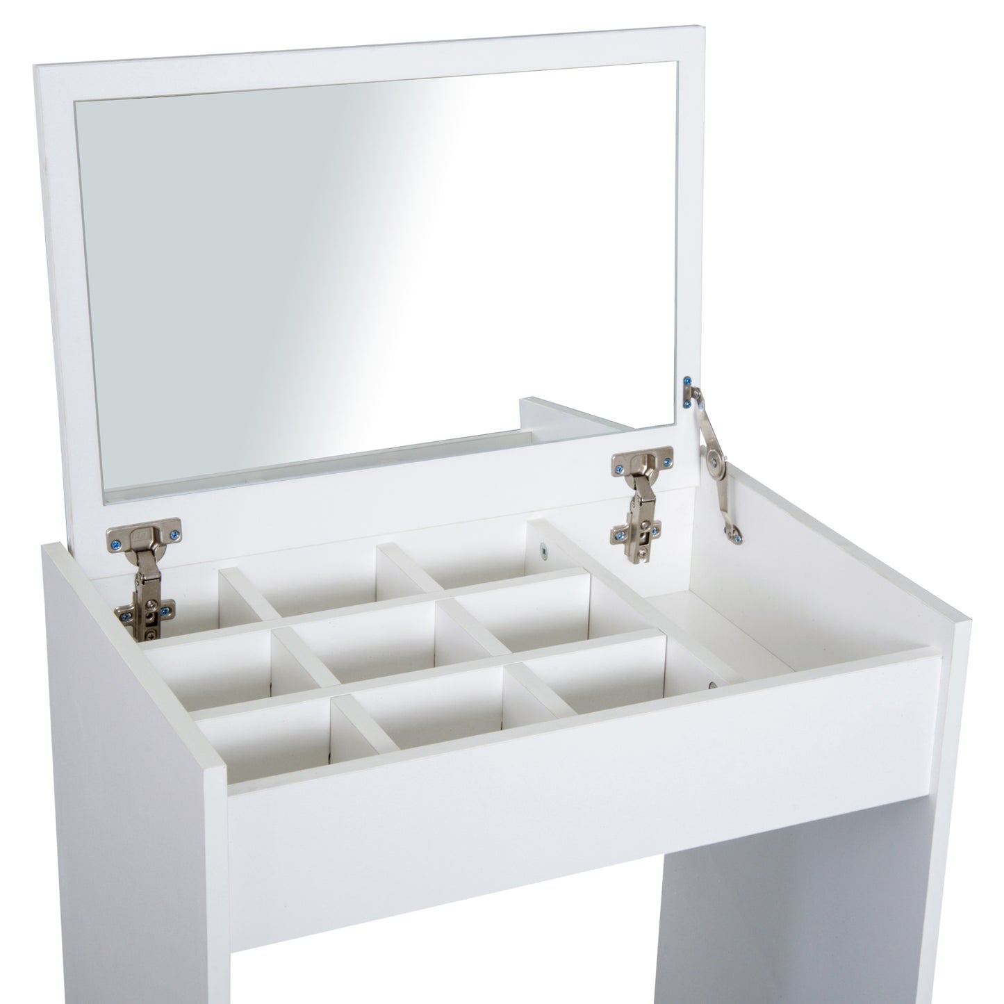 HOMCOM Dressing Table Set with Flip-up Mirror and Stool-White