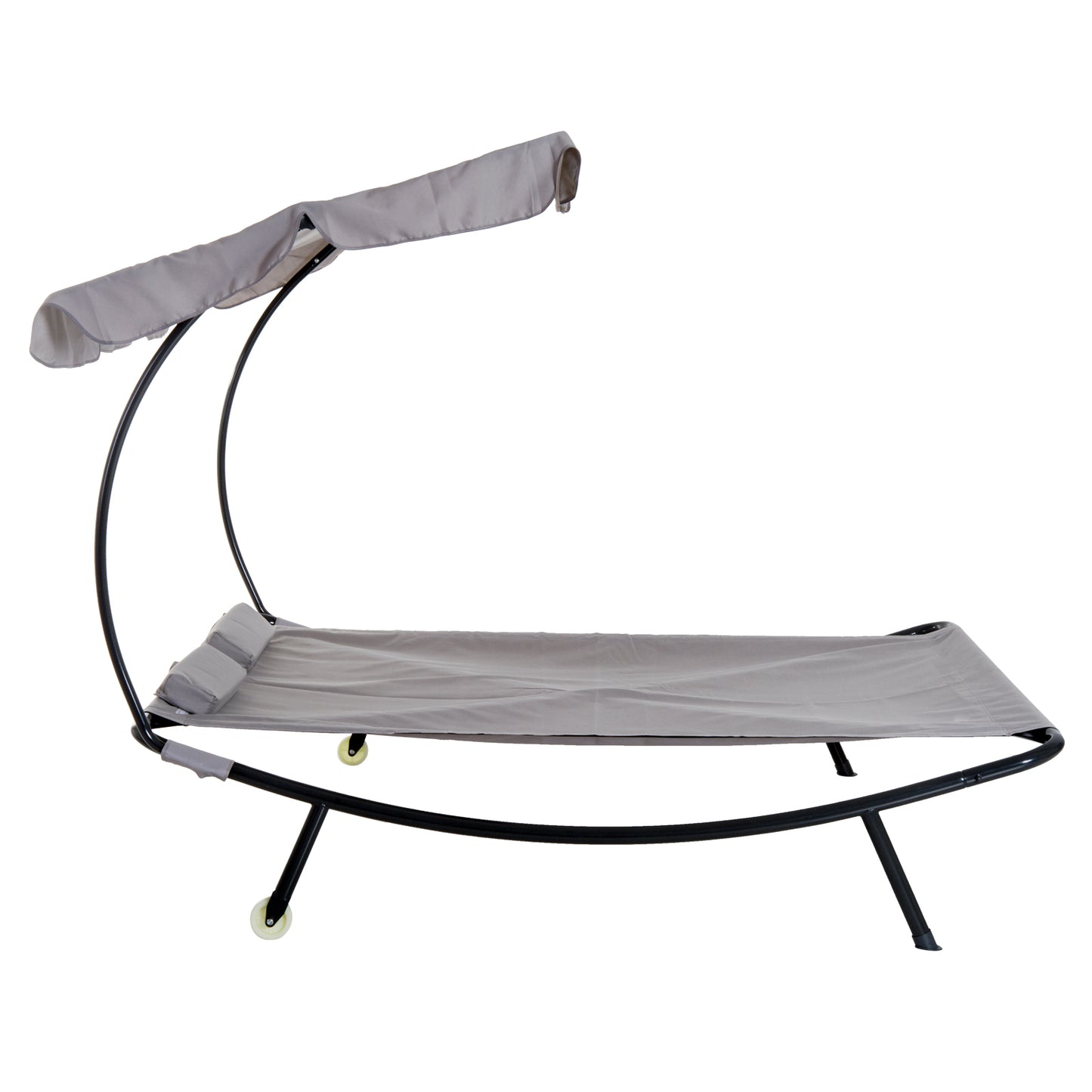 Outsunny Double Hammock Bed W/Pillows-Grey
