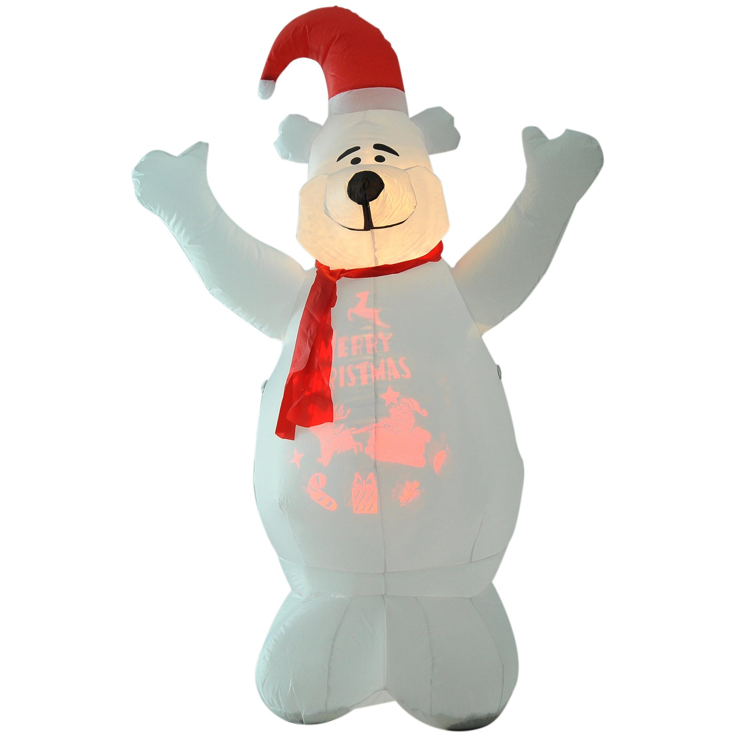HOMCOM 6ft Inflatable Bear Decoration W/LED Lights, Polyester-Multicolour