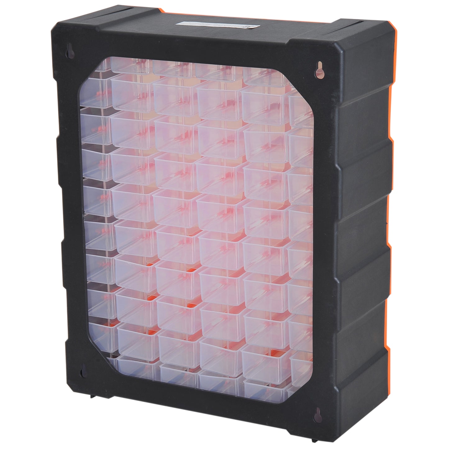 DURHAND 60 Drawer Storage Cabinets, 38Lx16Dx47.5H cm, Plastic-Orange