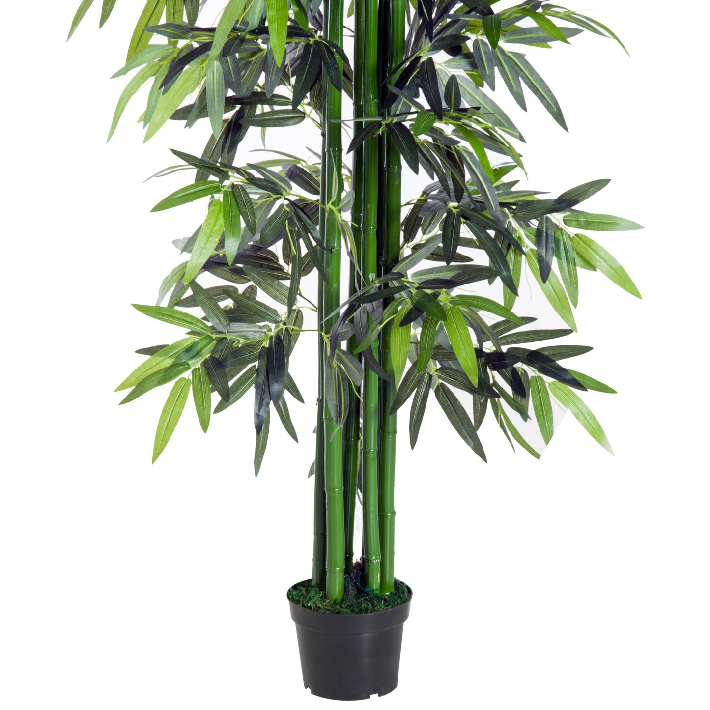 Outsunny Artificial Bamboo Tree Plant, 1.8 m-Green Bamboo/ Black Pot
