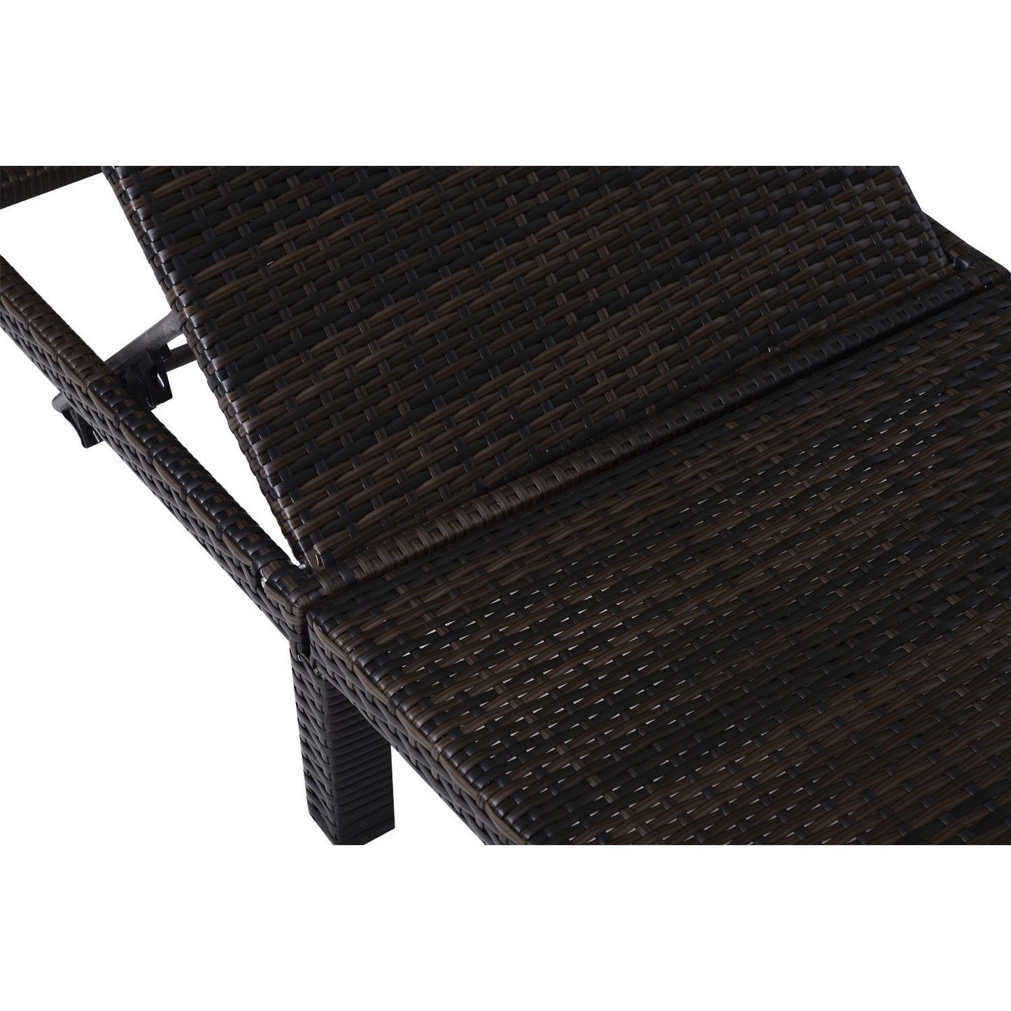 Outsunny Rattan Sun Lounger-Brown