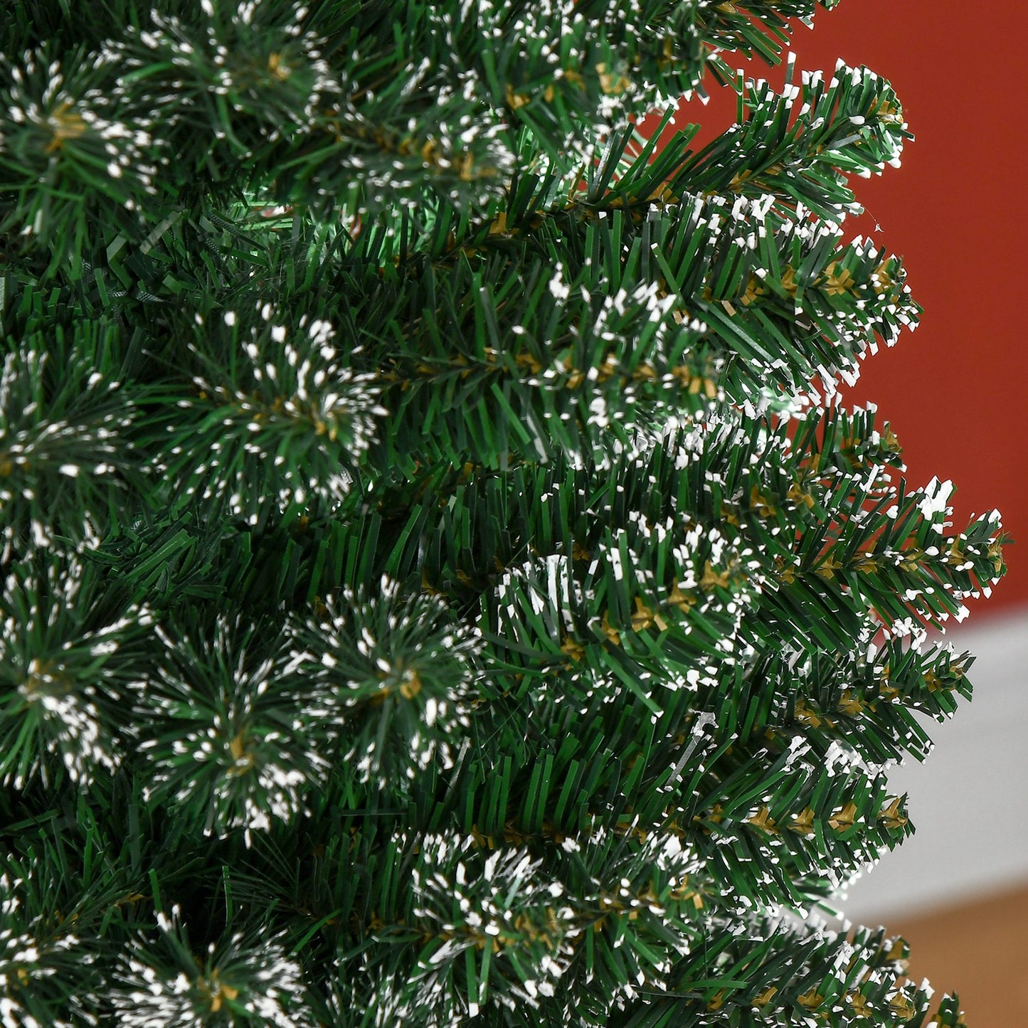 HOMCOM 5.5FT Artificial Snow Dipped Christmas Tree Xmas Pencil Tree, Green