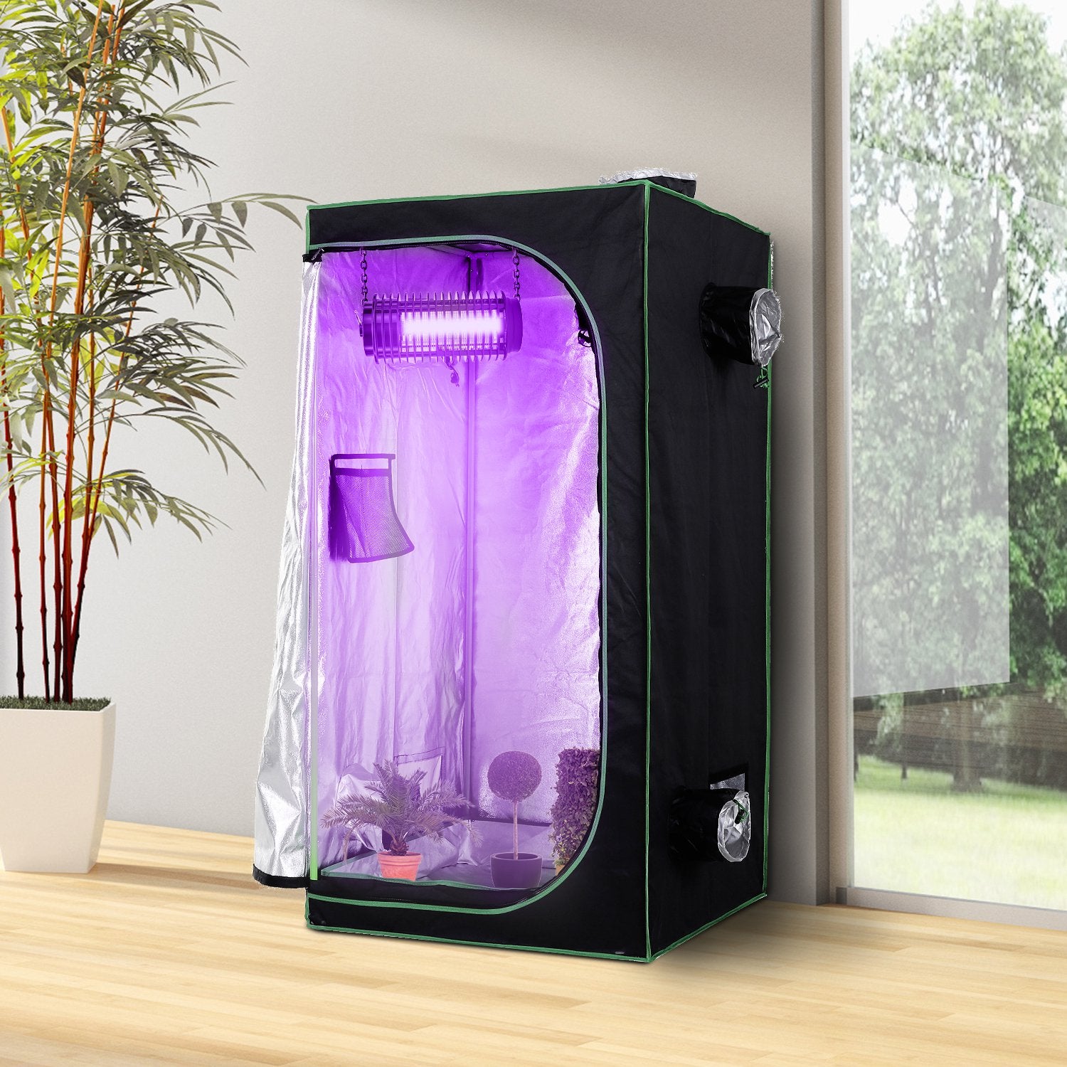 outsunny grow tent Outsunny Hydroponic Plant Grow Tent, 80L x 80W x 160Hcm-Black/Green –  mhstar.co.uk