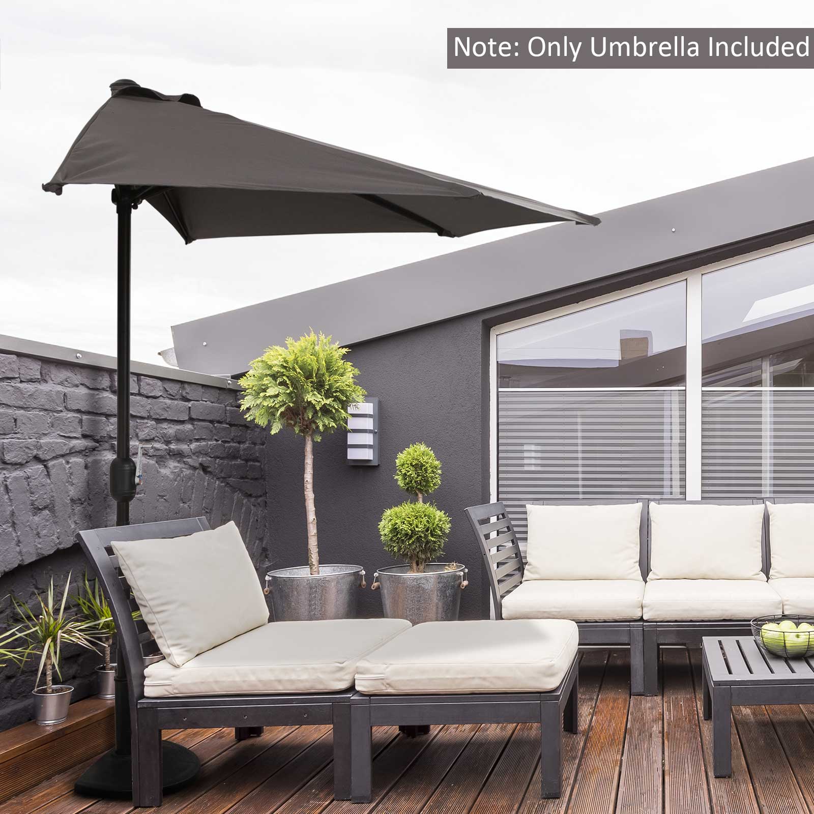 half patio umbrella uk Outsunny Round Balcony Parasol Outdoor Aluminum Grey, 2. – Please closing the umbrella Custom Price:tda_price_549.95 Kanken Rucksack Fjallraven Kanken doc