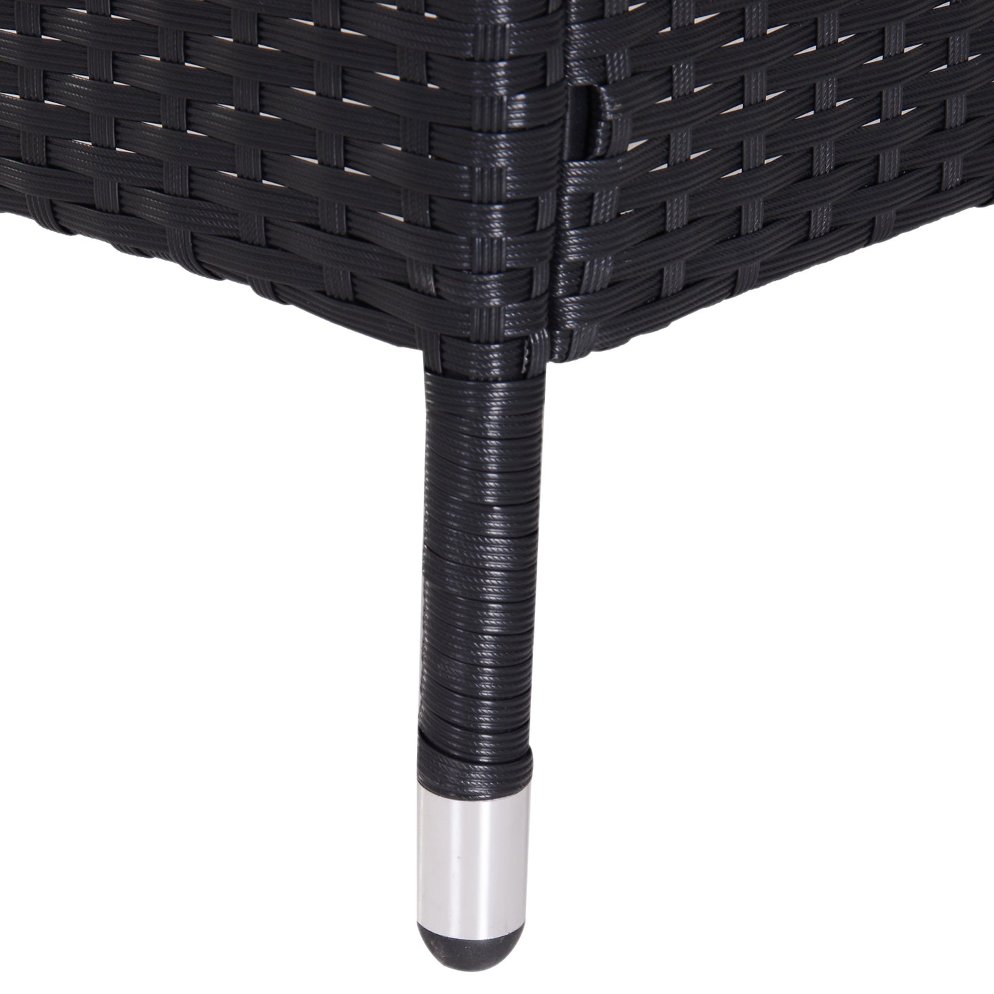 Outsunny Rattan Chair Set W/Middle Tea Table-Black
