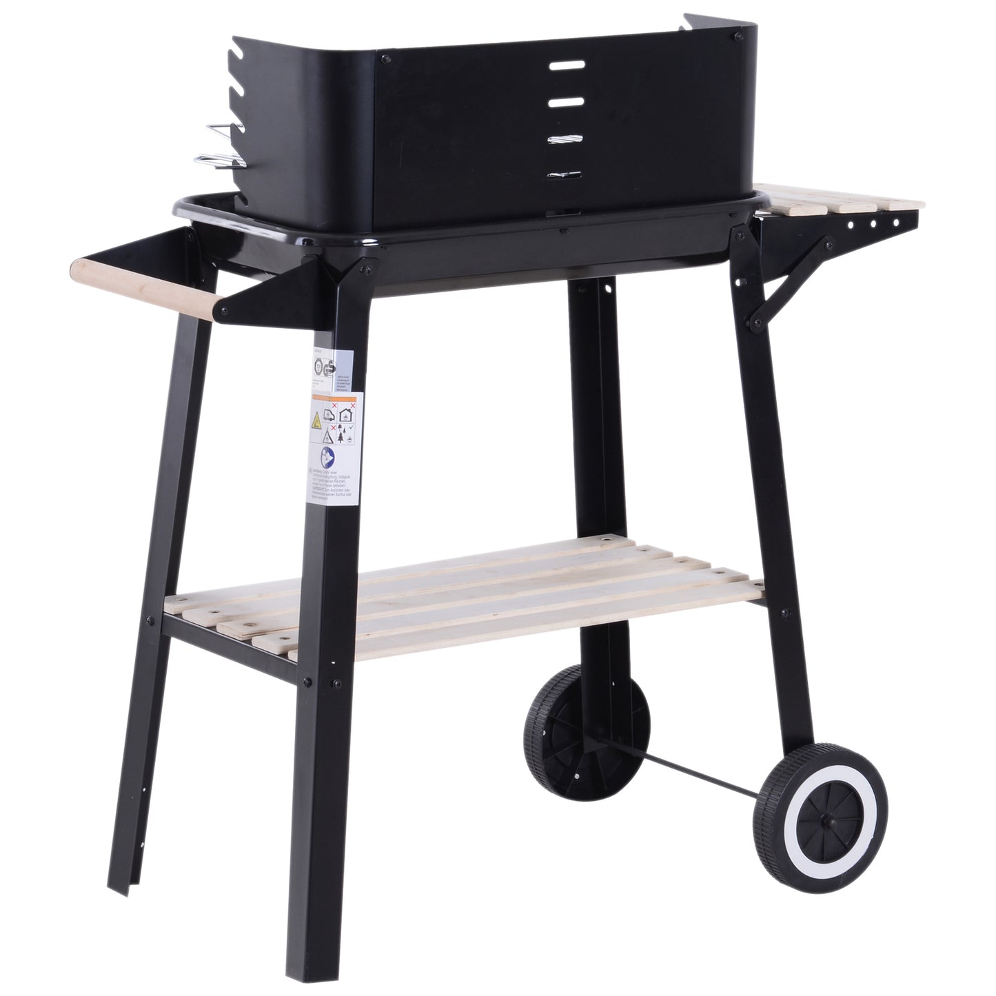 Outsunny Charcoal BBQ Grill, 87Lx45Wx83H cm-Black