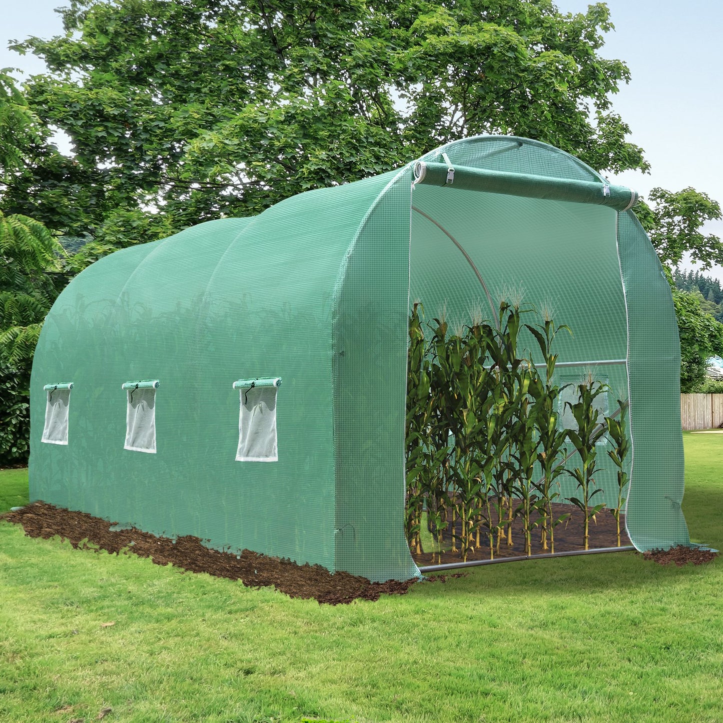 Outsunny Walk-in Greenhouse, 4 x 2 M-Green