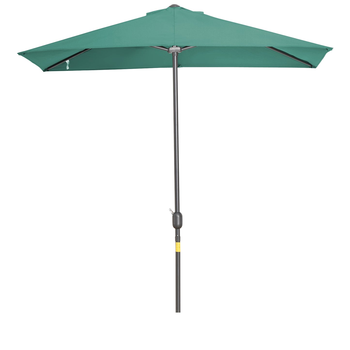 Outsunny Balcony Half Parasol Semi Round Umbrella Patio Crank Handle (2.3m, Green)- NO BASE INCLUDED Garden Aluminum