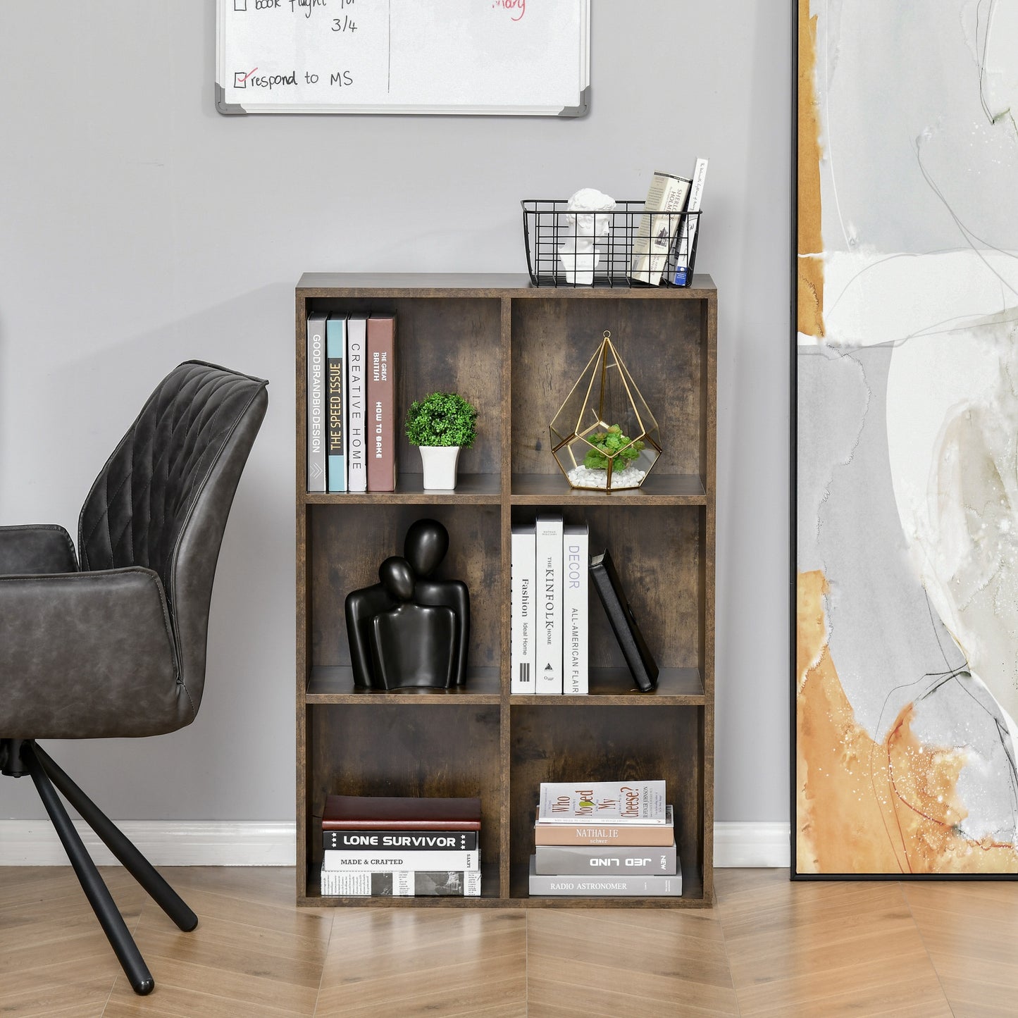 HOMCOM Cubic Cabinet Bookcase Storage Shelves Display for Study, Home, Office