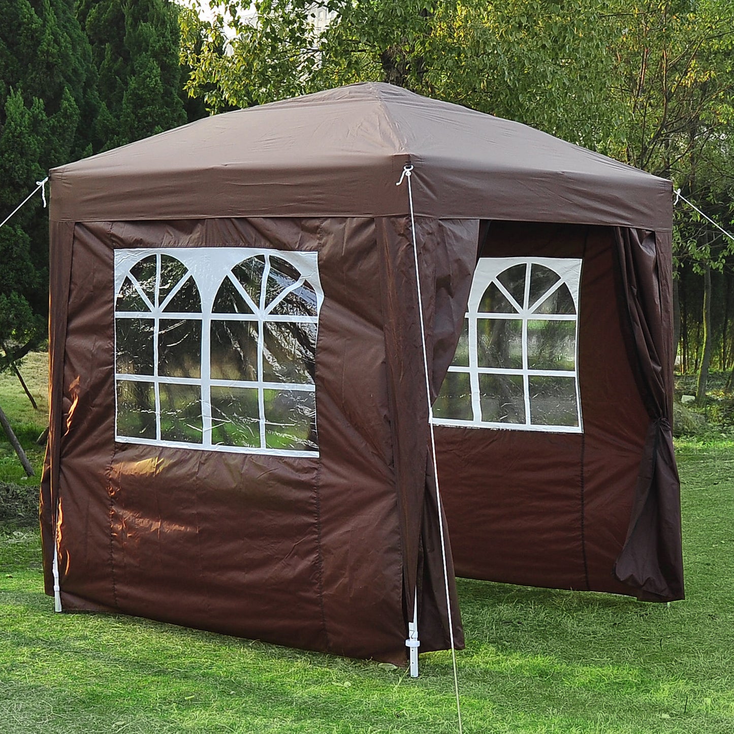 Outsunny Pop Up Gazebo Canopy, size (2 x2m)-Coffee