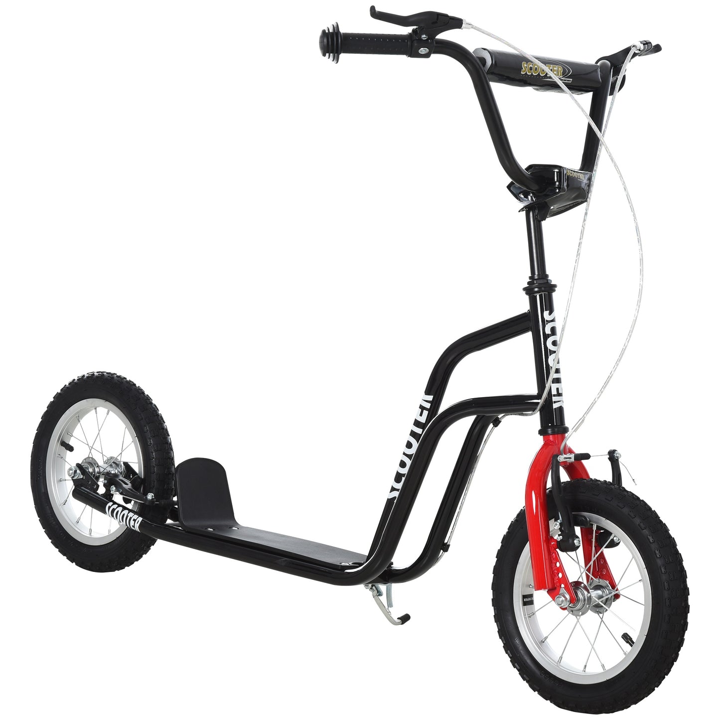 HOMCOM Kids Steel Height Adjustable Kick Scooter Black/Red