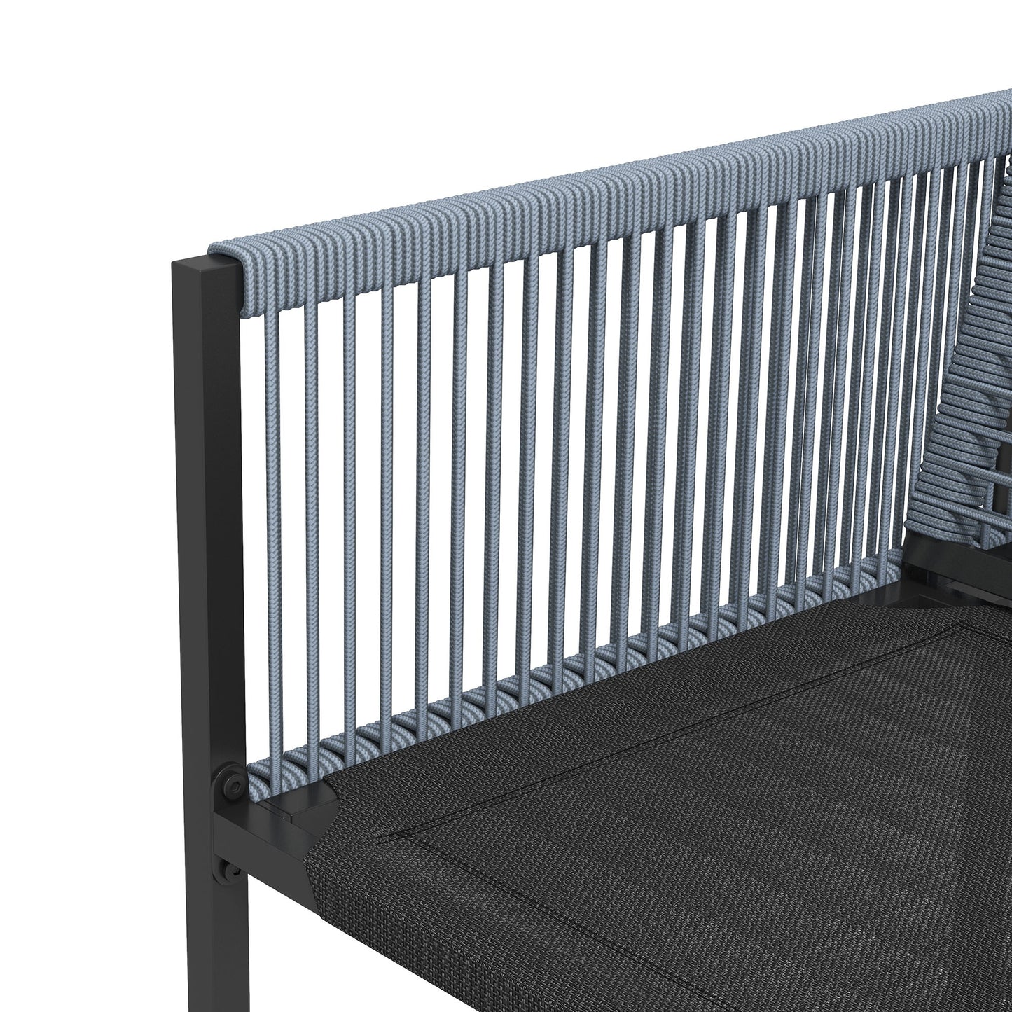 Outsunny Five-Piece Metal Dining Set, with Folding Back Chairs