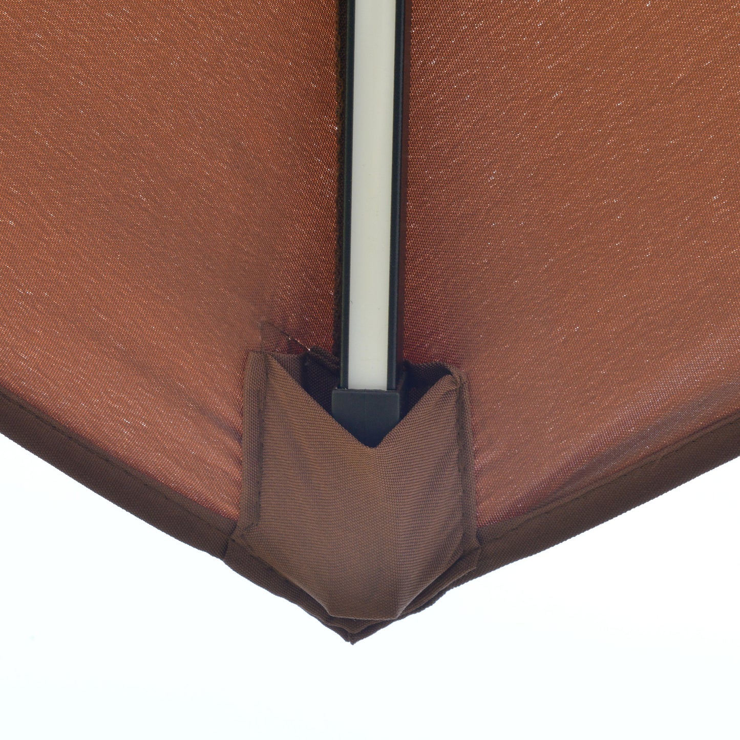 Outsunny 3(m) Cantilever Banana Parasol Hanging Umbrella with LED Solar lights, Crank, 8 Sturdy Ribs and Cross Base for Outdoor, Garden, Patio, Coffee