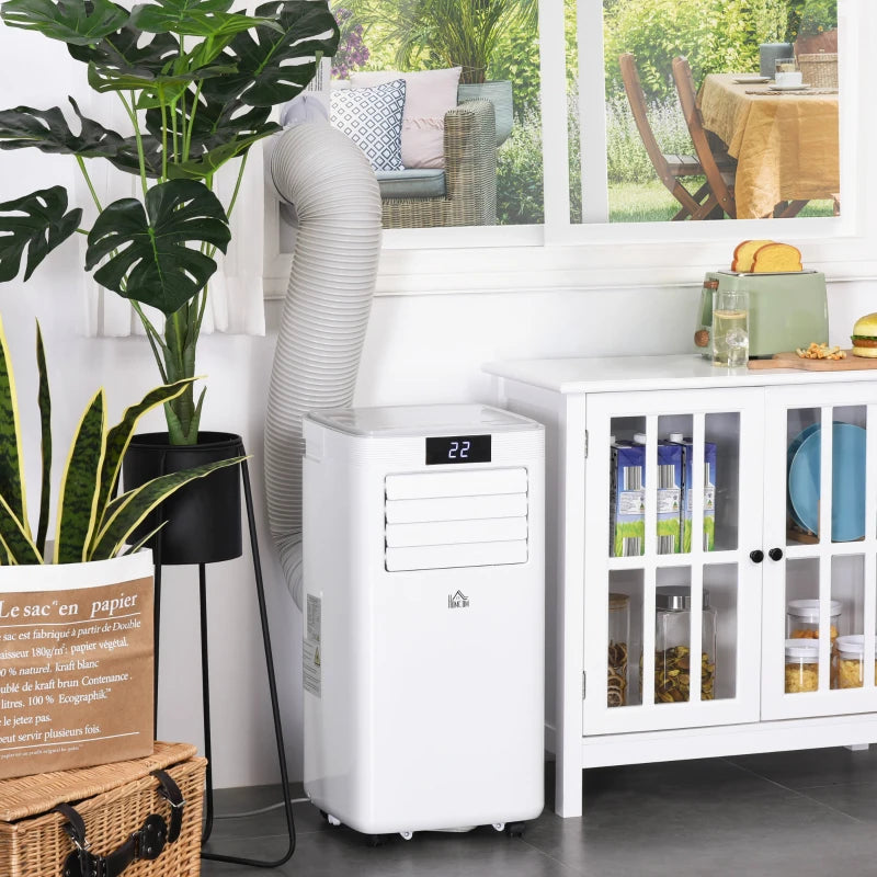 HOMCOM 10000 BTU Mobile Portable Air Conditioner with Cooling,  Dehumidifier, Ventilating, Remote Control, 24-Hour Timer, Portable AC Unit  for Bedroom