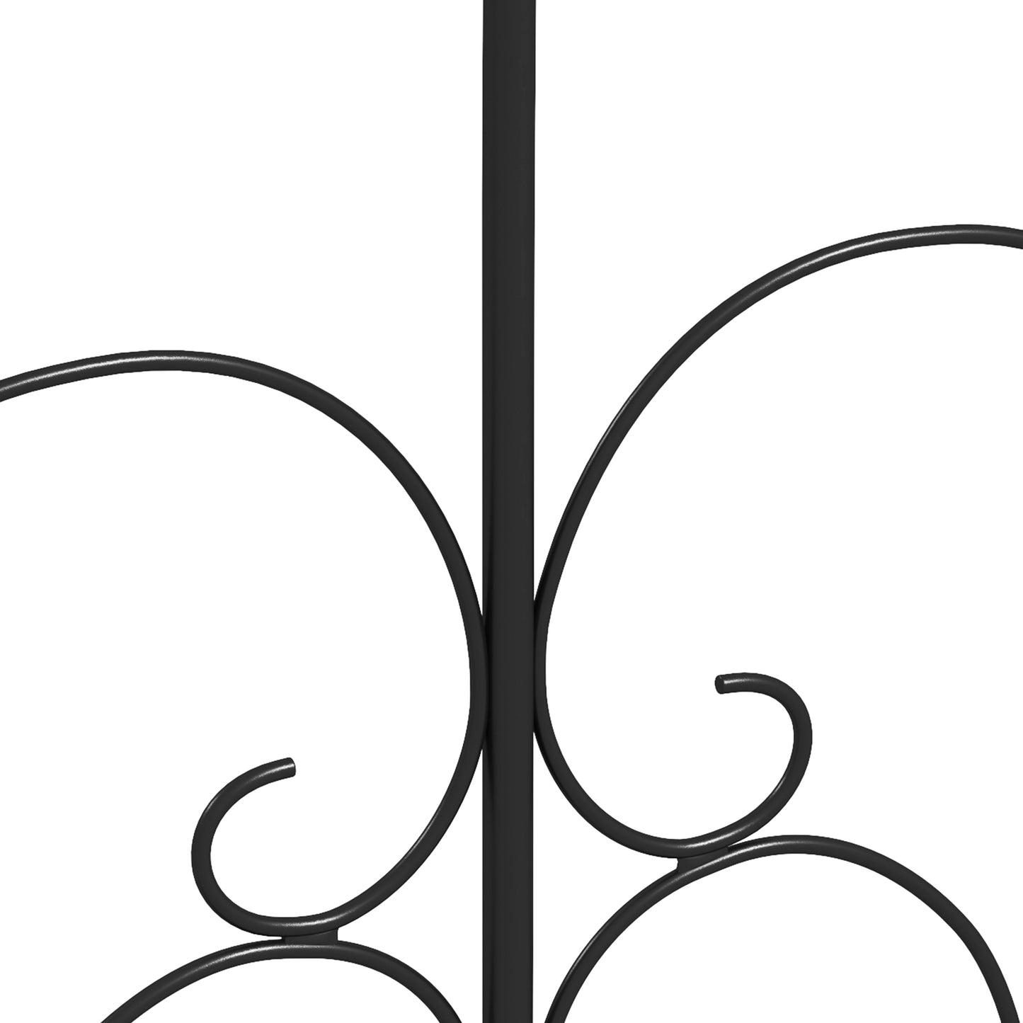 Outsunny Metal Decorative Outdoor Picket Fence Panels Set of 5, Heart-shaped Scrollwork, Black