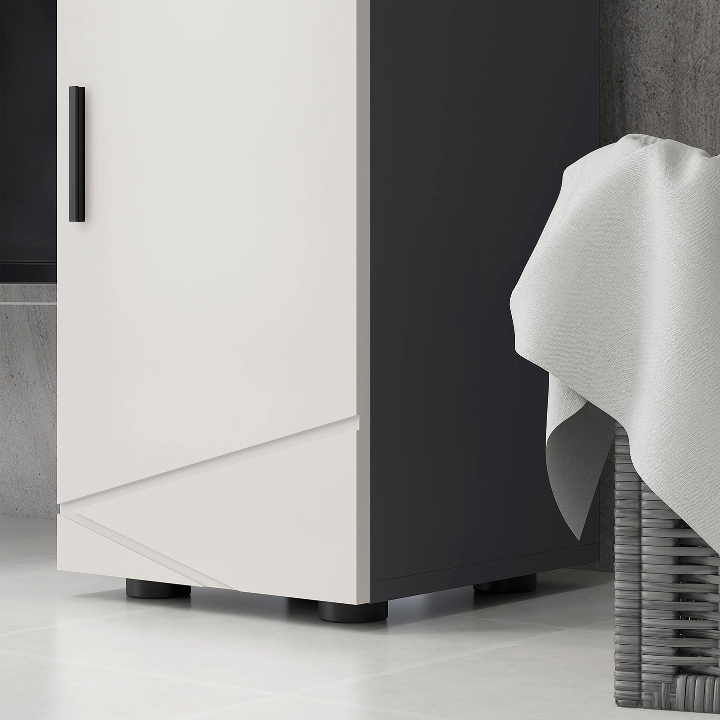 kleankin Slim Bathroom Cabinet Narrow Bathroom Storage Cabinet with Drawer Door Cupboard Adjustable Shelf and Soft Close Mechanism Grey