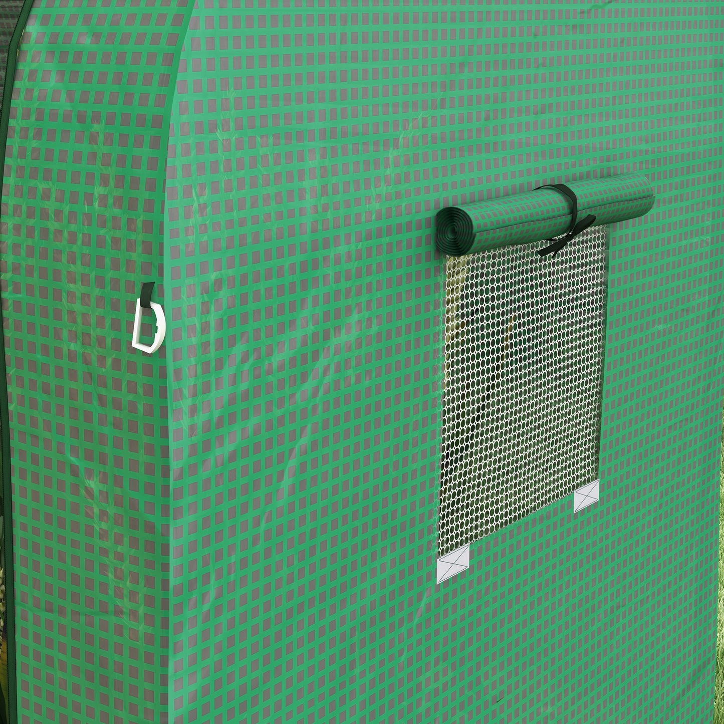 Outsunny Tomato Greenhouse Garden Growhouse with 2 Rollup Doors and 4 Mesh Windows Portable Indoor Outdoor Green House 185 x 94 x 150cm Green