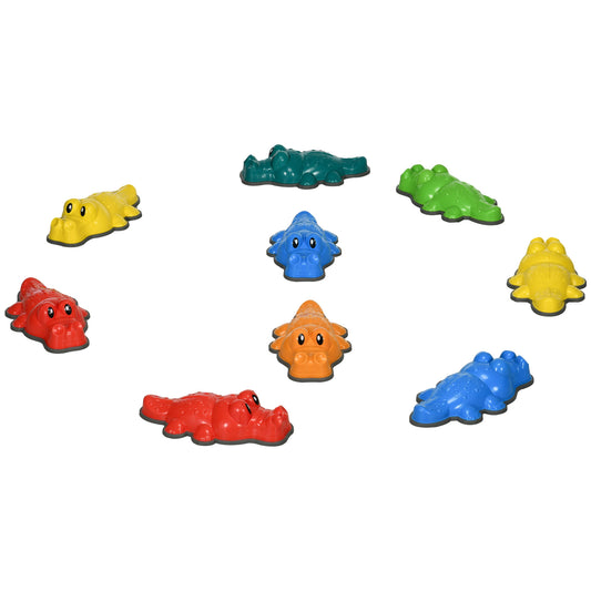 ZONEKIZ 9PCs Kids Stepping Stones CrocodileDesigned Sensory Toys with AntiSlip Edge Balance River Stones