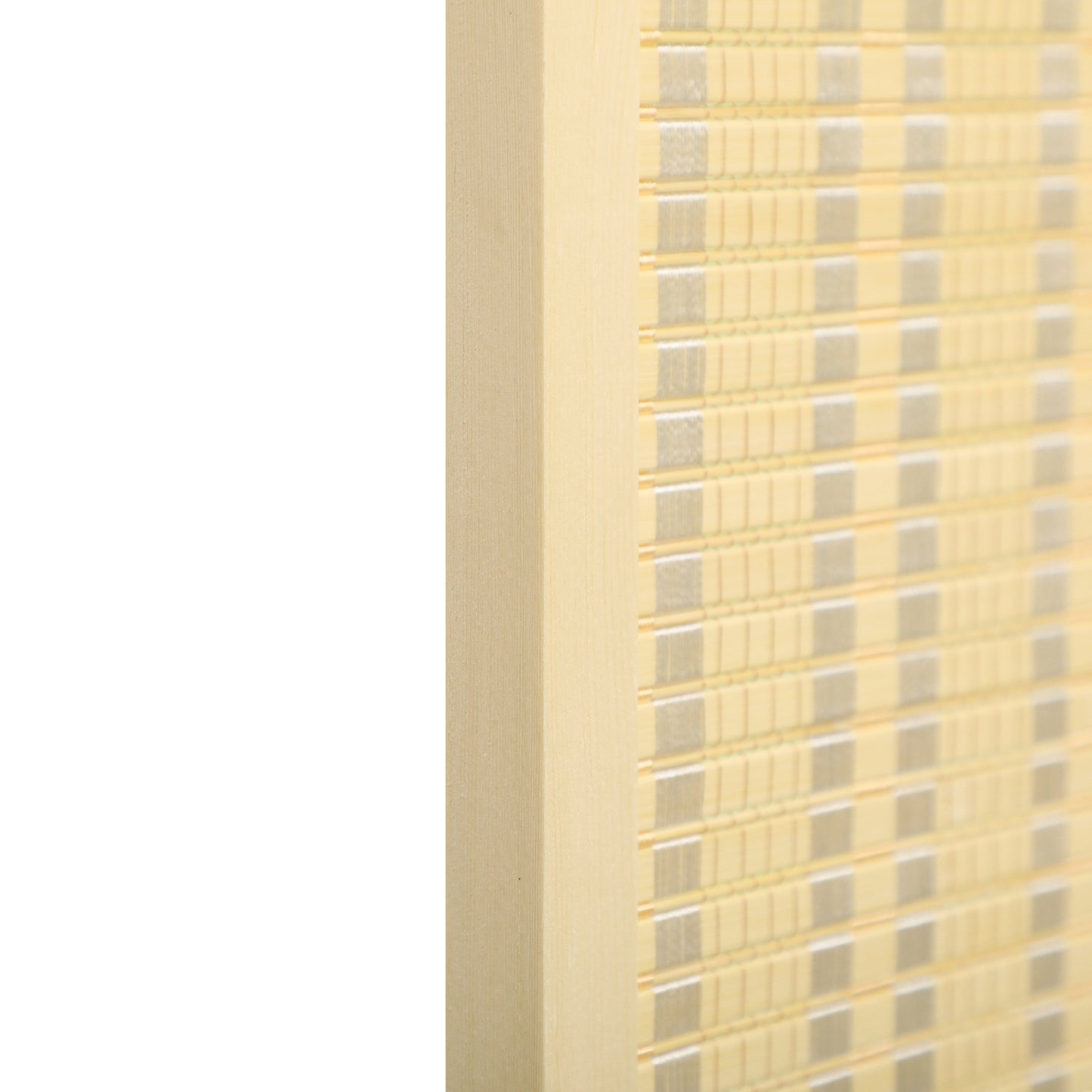 HOMCOM 4 Panel Folding Room Divider Screen, Wall Panel Privacy Furniture, Freestanding Paravent Partition Separator for Living Room, Bedroom and Office, 180 x 180cm, Natural