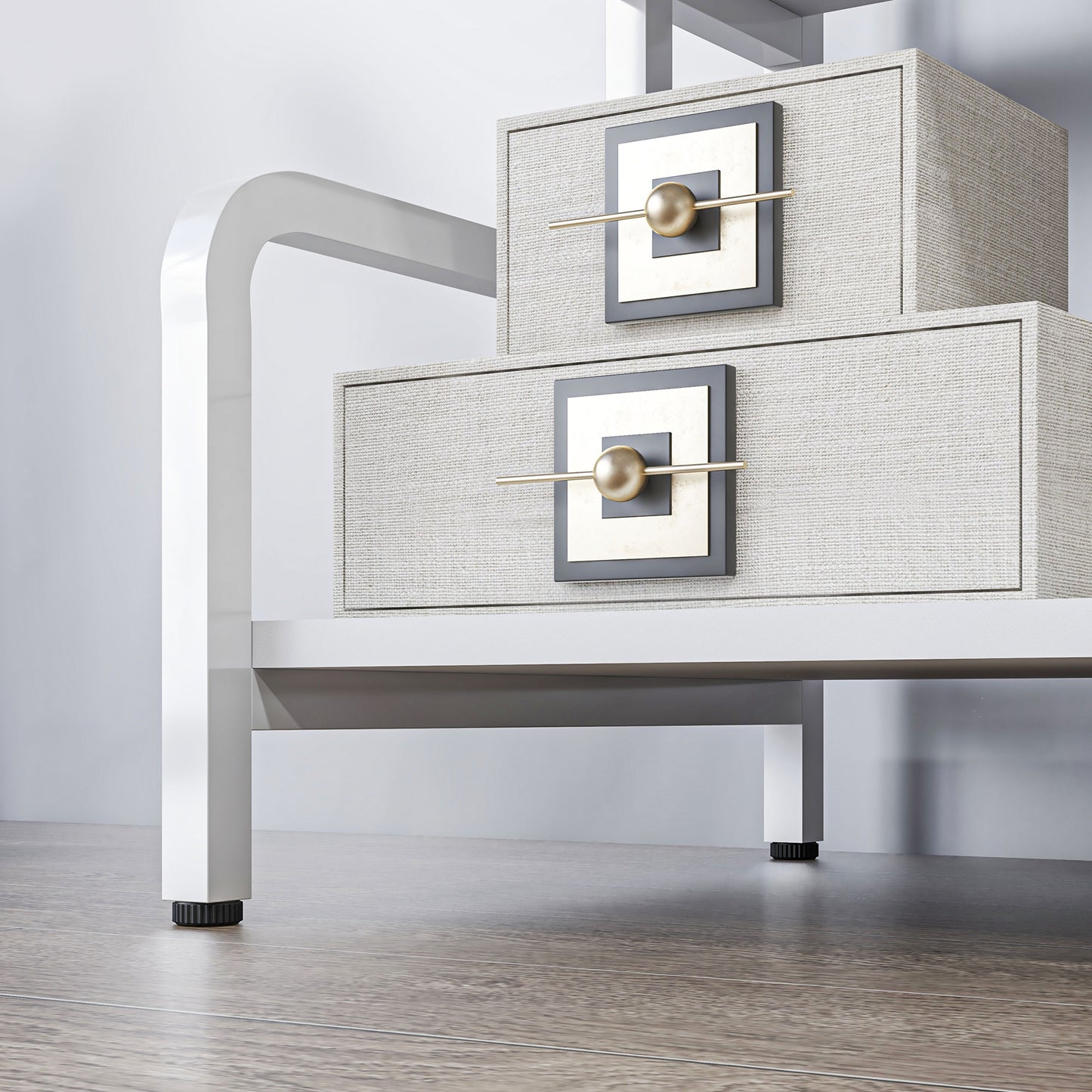 HOMCOM 3-Tier Storage Shelves, Metal Shelving Unit, Industrial Printer Table for Home Office, Display Rack for Living Room, White