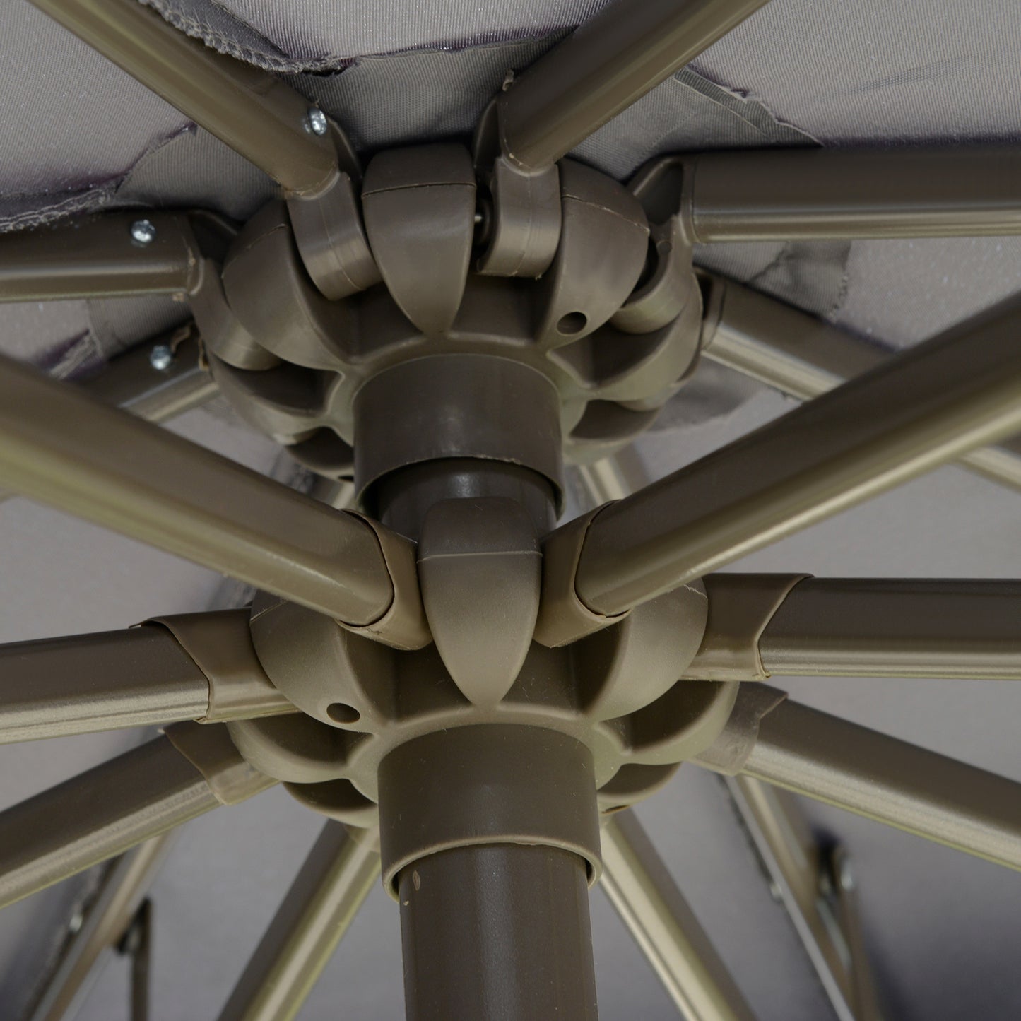 Outsunny 2.7m Garden Banana Parasol Cantilever Umbrella with Crank Handle, Double Tier Canopy and Cross Base for Outdoor, Hanging Sun Shade, Dark Grey w/ Canopy, Crank,