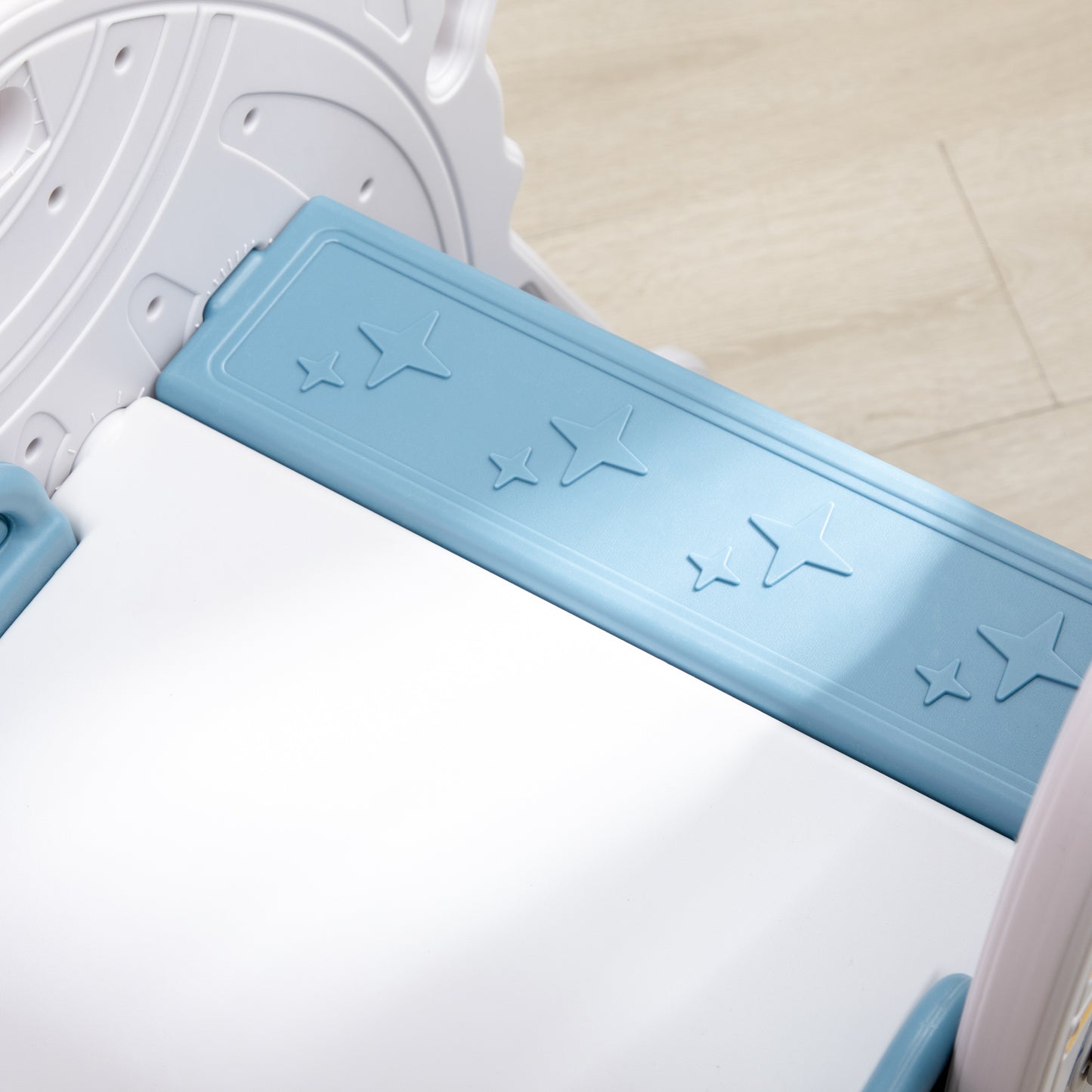 AIYAPLAY Kids Slide Indoor Freestanding Baby Slide Space Theme for 1.5-3 Years Old, Blue and Grey