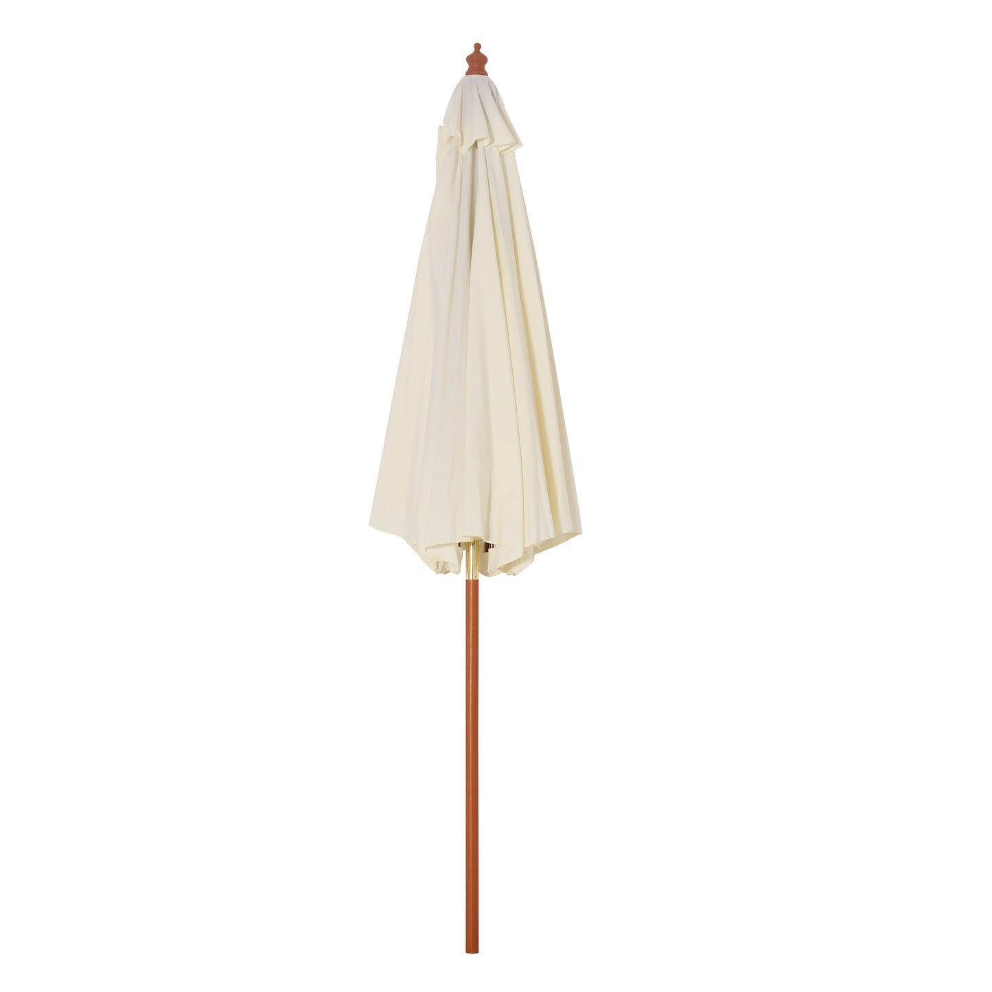 Outsunny 2.5m Wood Garden Parasol Sun Shade Patio Outdoor Market Umbrella Canopy with Top Vent, Cream White w/ Vent