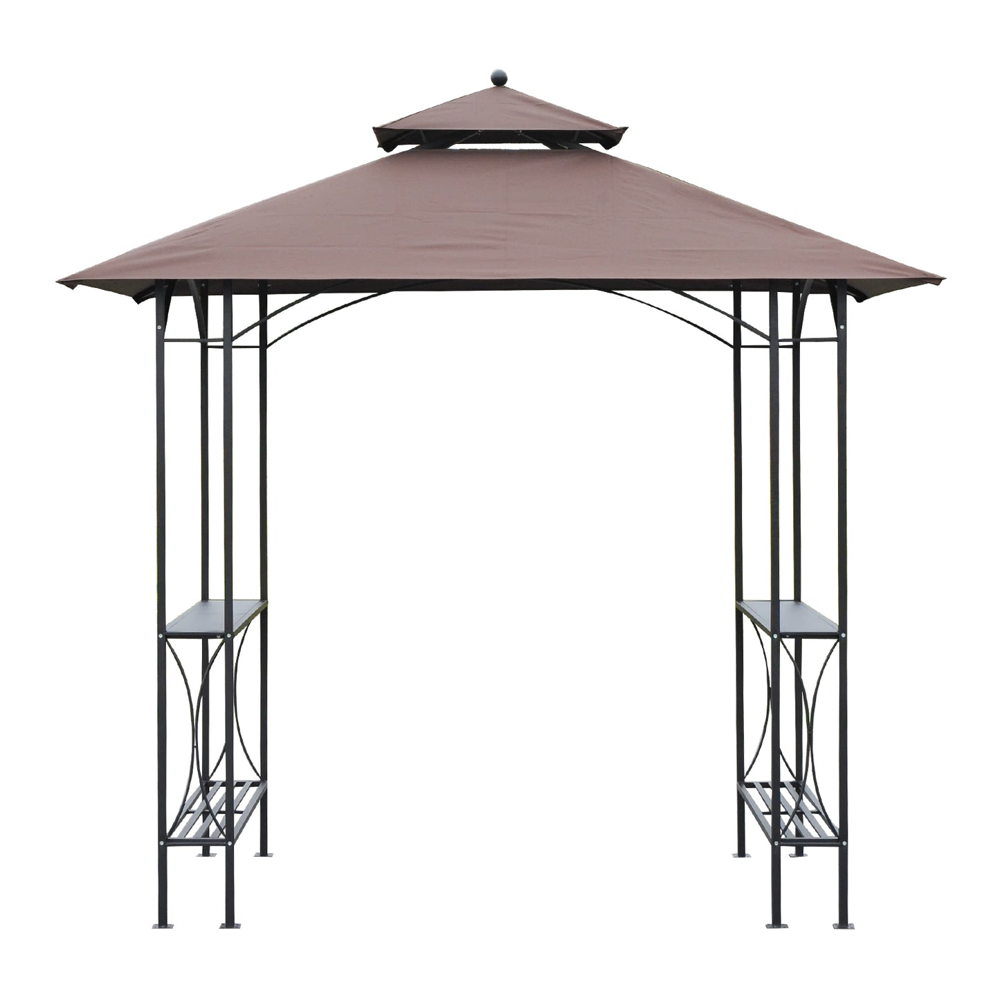 Outsunny 2.5 x 1.5m BBQ Tent Canopy Patio Outdoor Awning Gazebo Party Sun Shelter - Coffee