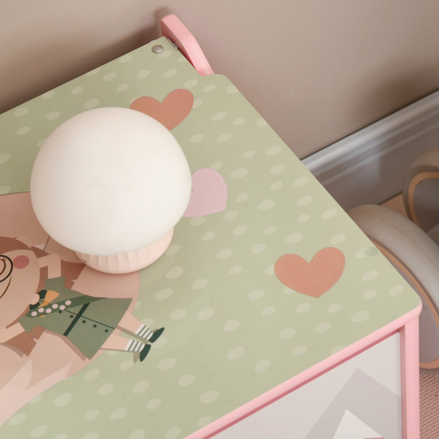 ZONEKIZ Toy Box Kids Storage Chest with Lid Safety Hinge Pink