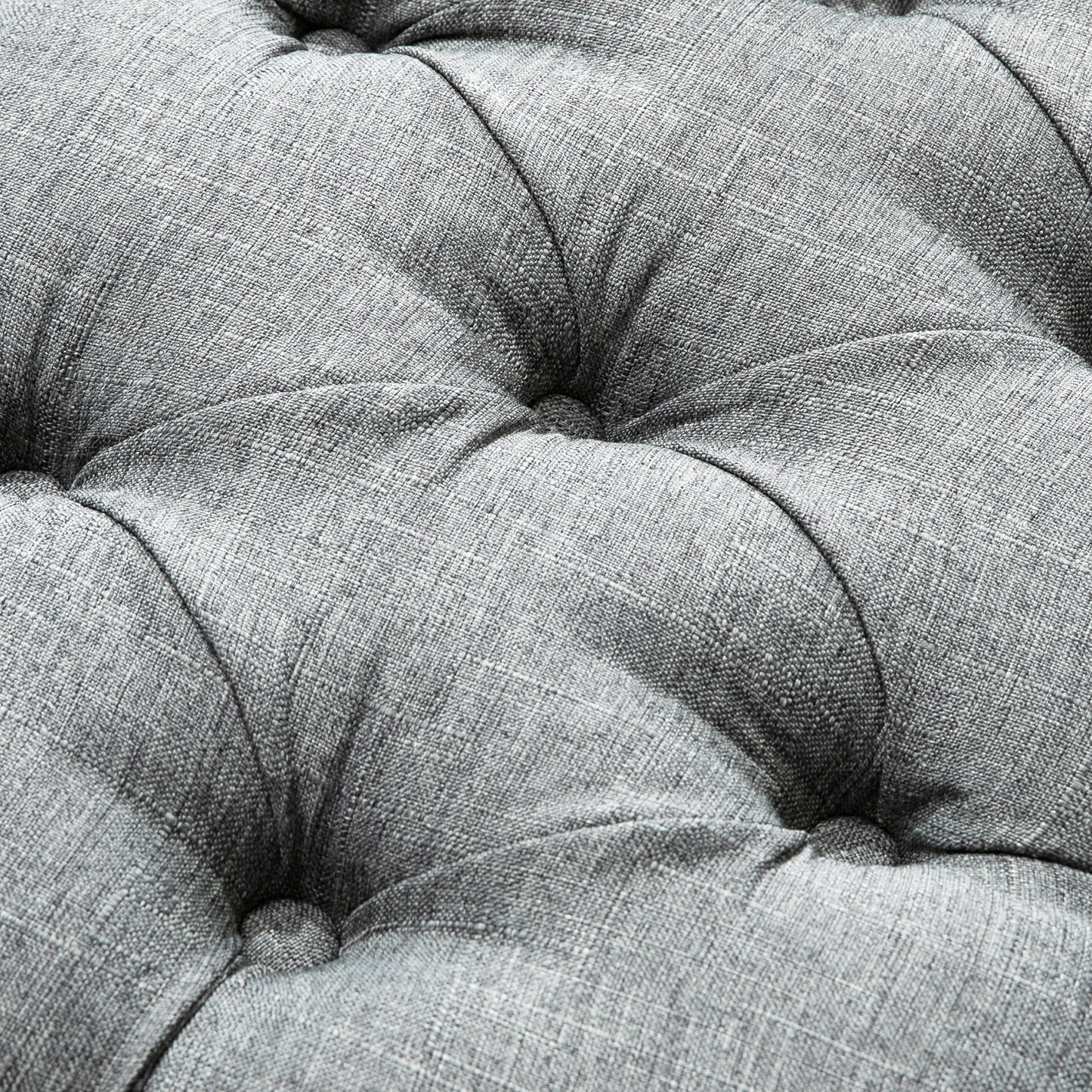 HOMCOM Footstool Ottoman Tufted Upholstered Accent Bed-End Bench Window Seat Fabric Stool