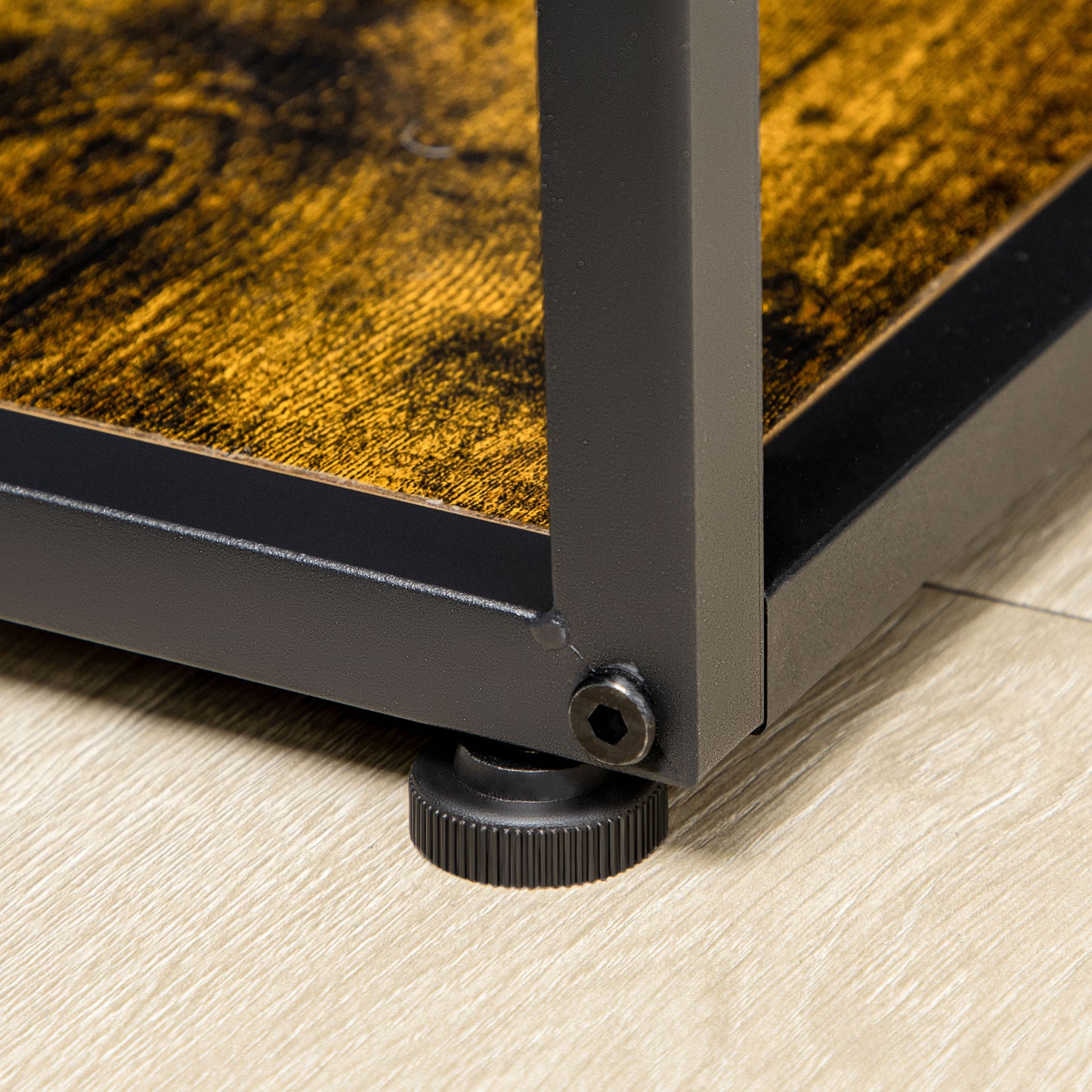 HOMCOM Industrial Bookcase Shelf 7 Tier Metal Shelving Storage Shelves for Living Room Home Office Bedroom Rustic Brown