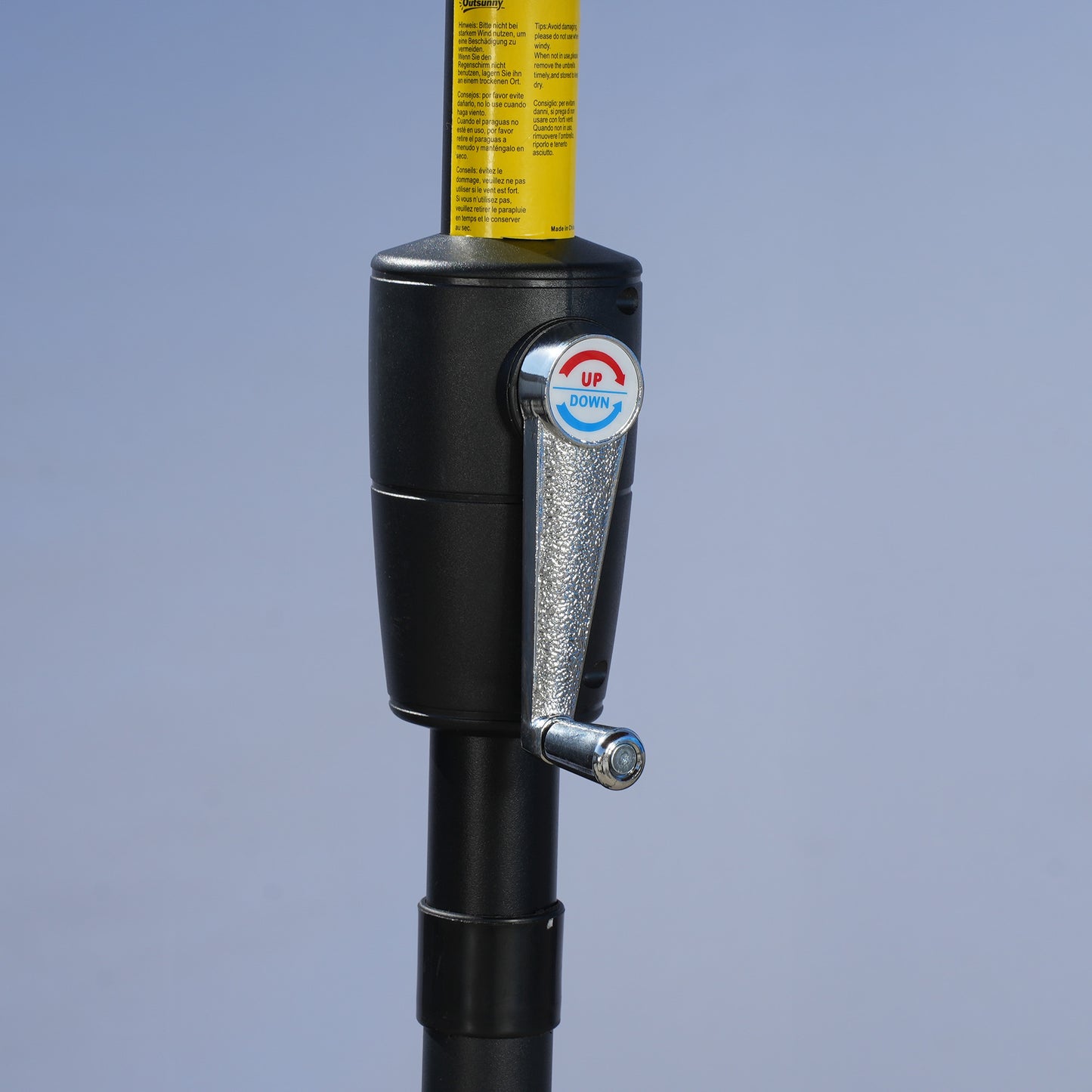 Outsunny 2m Half-Cut Garden Parasol, with Base - Brown