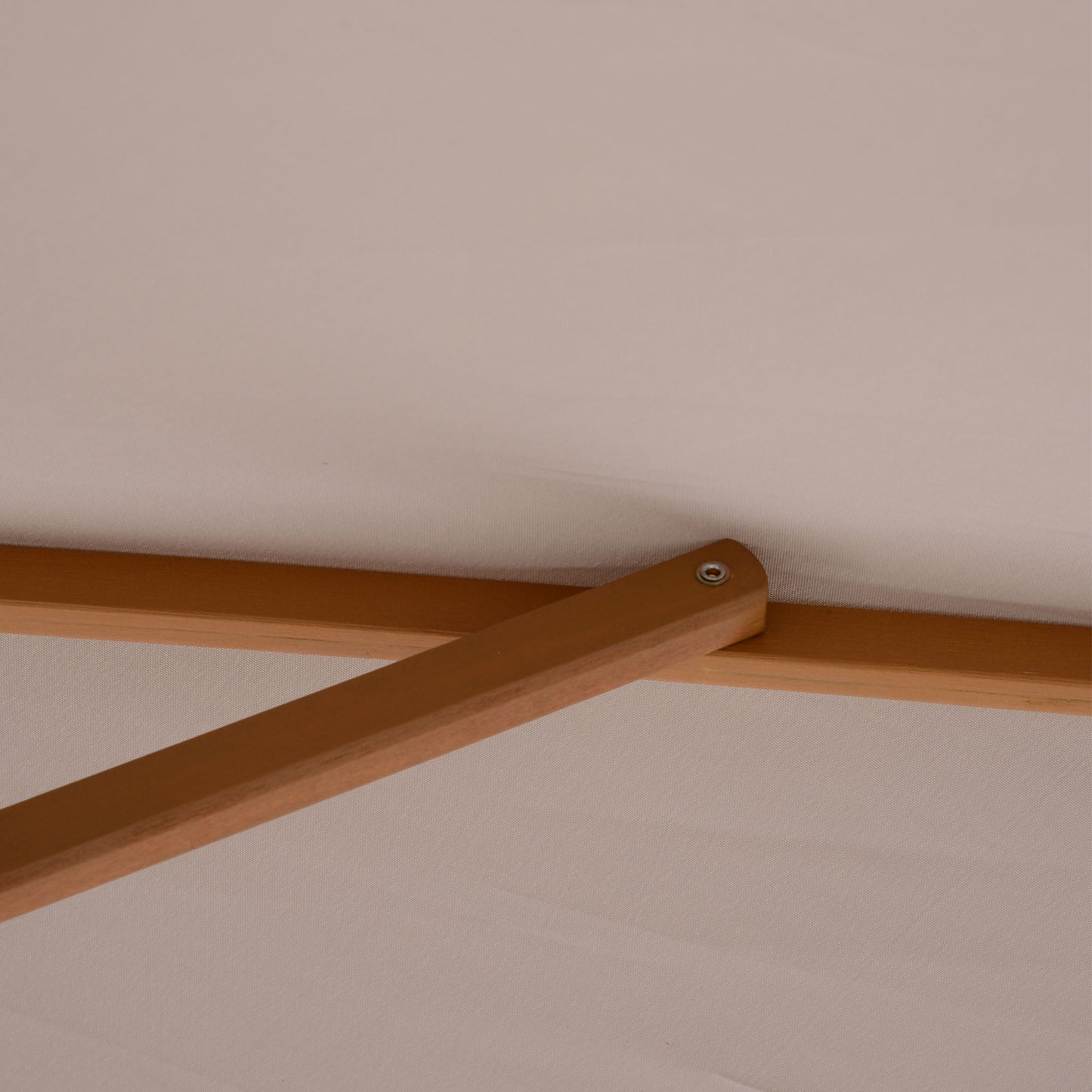 Outsunny 2 x 3m Wood Wooden Garden Parasol Sun Shade Patio Outdoor Umbrella Canopy New (Light Grey) Light Grey