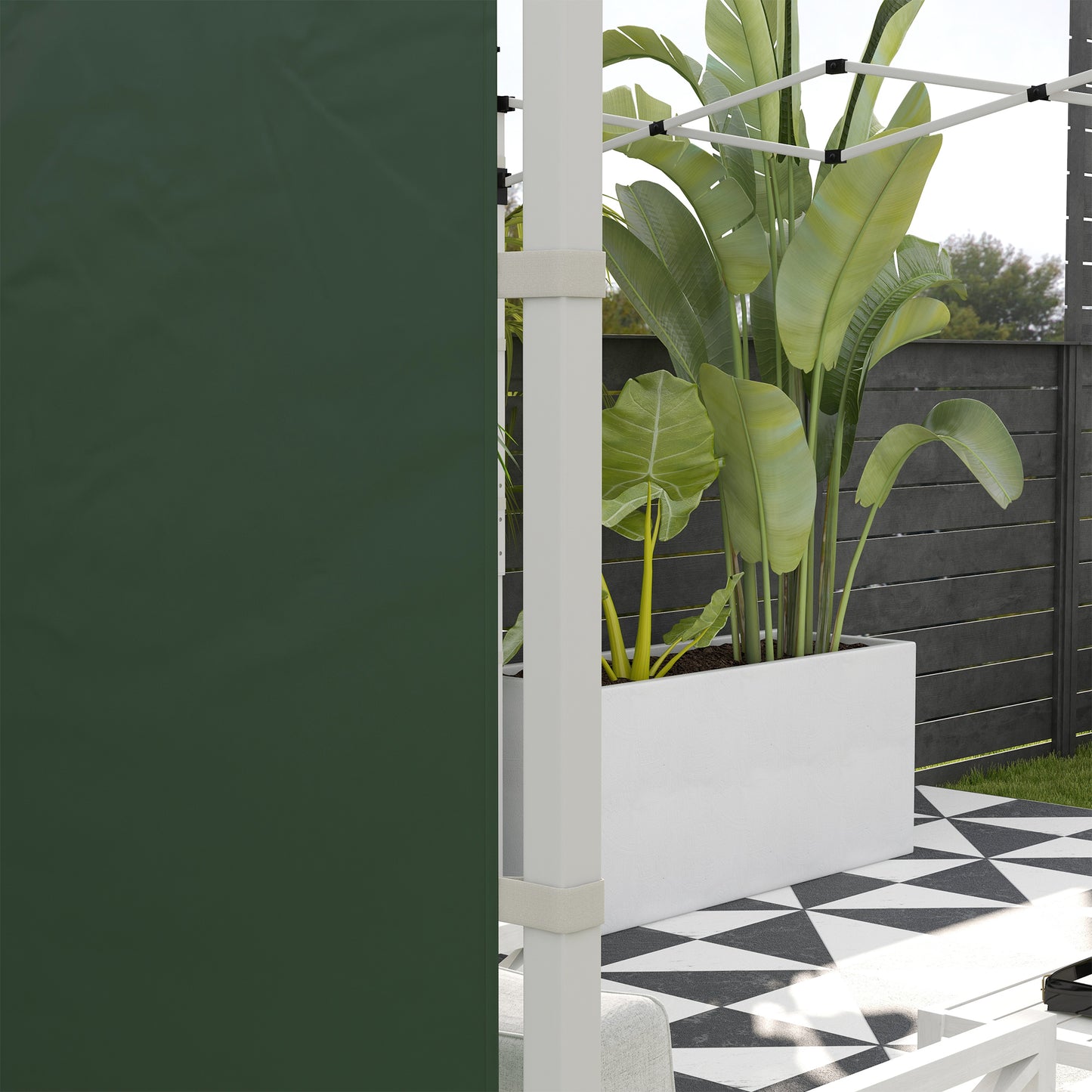 Outsunny Gazebo Side Panels 2 Pack Sides Replacement for 3x3(m) or 3x6m Pop Up Gazebo with Windows and Doors Green