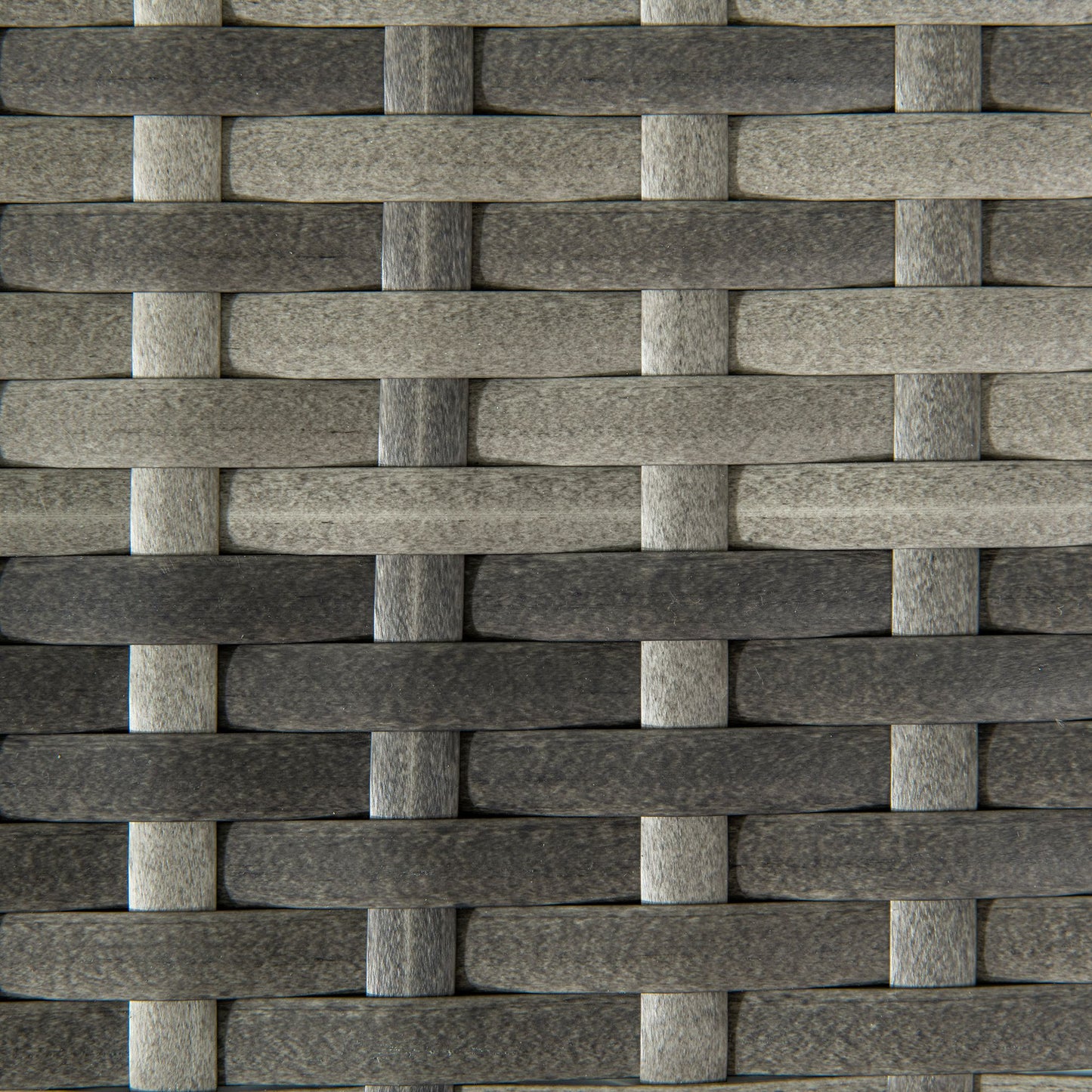 Outsunny Outdoor Coffee Table, Garden PE Rattan Side Table with Plastic Board Under the Full Woven Table Top and X-Shape Support for Patio, Balcony, Mixed Grey