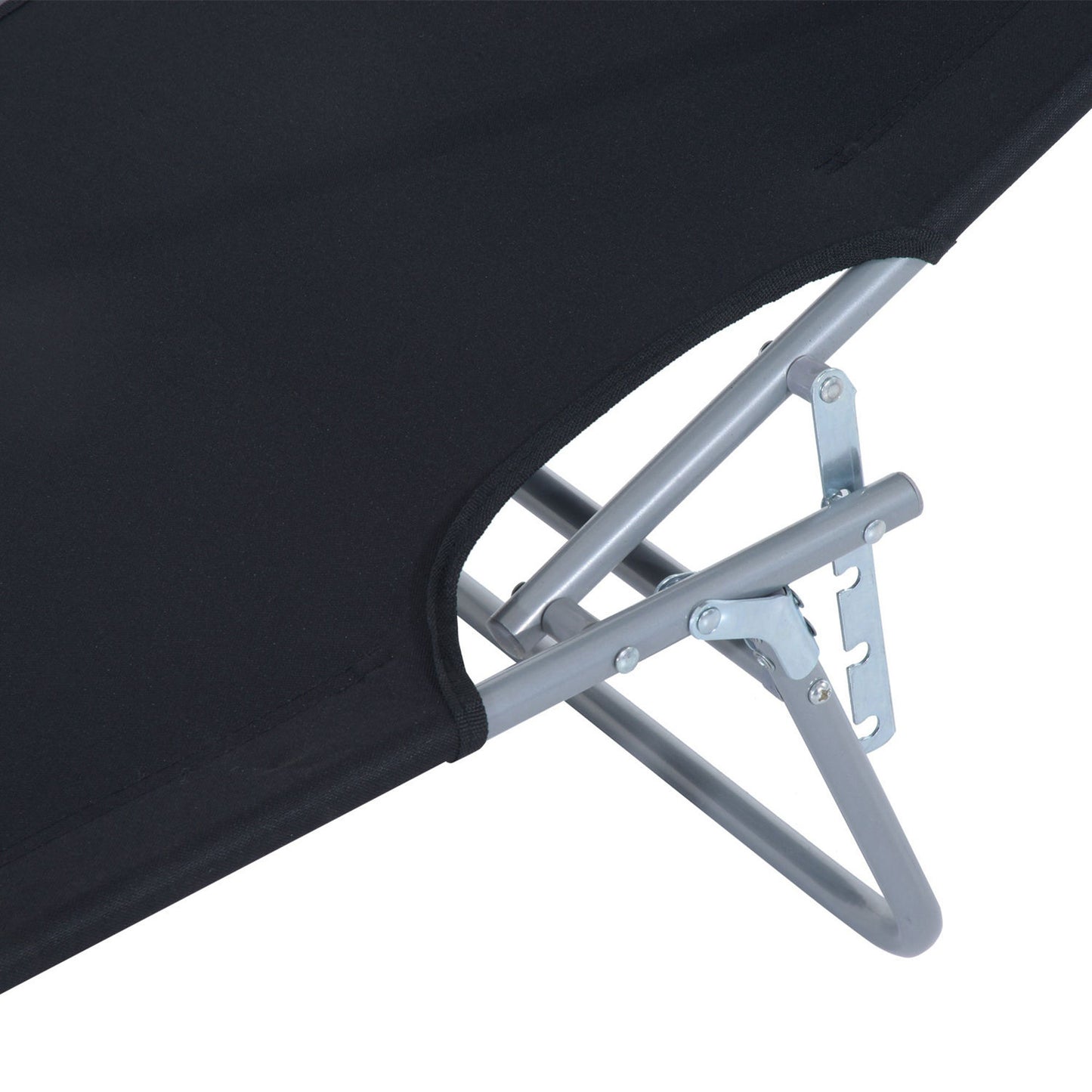 Outsunny Folding Sun Lounger-Black