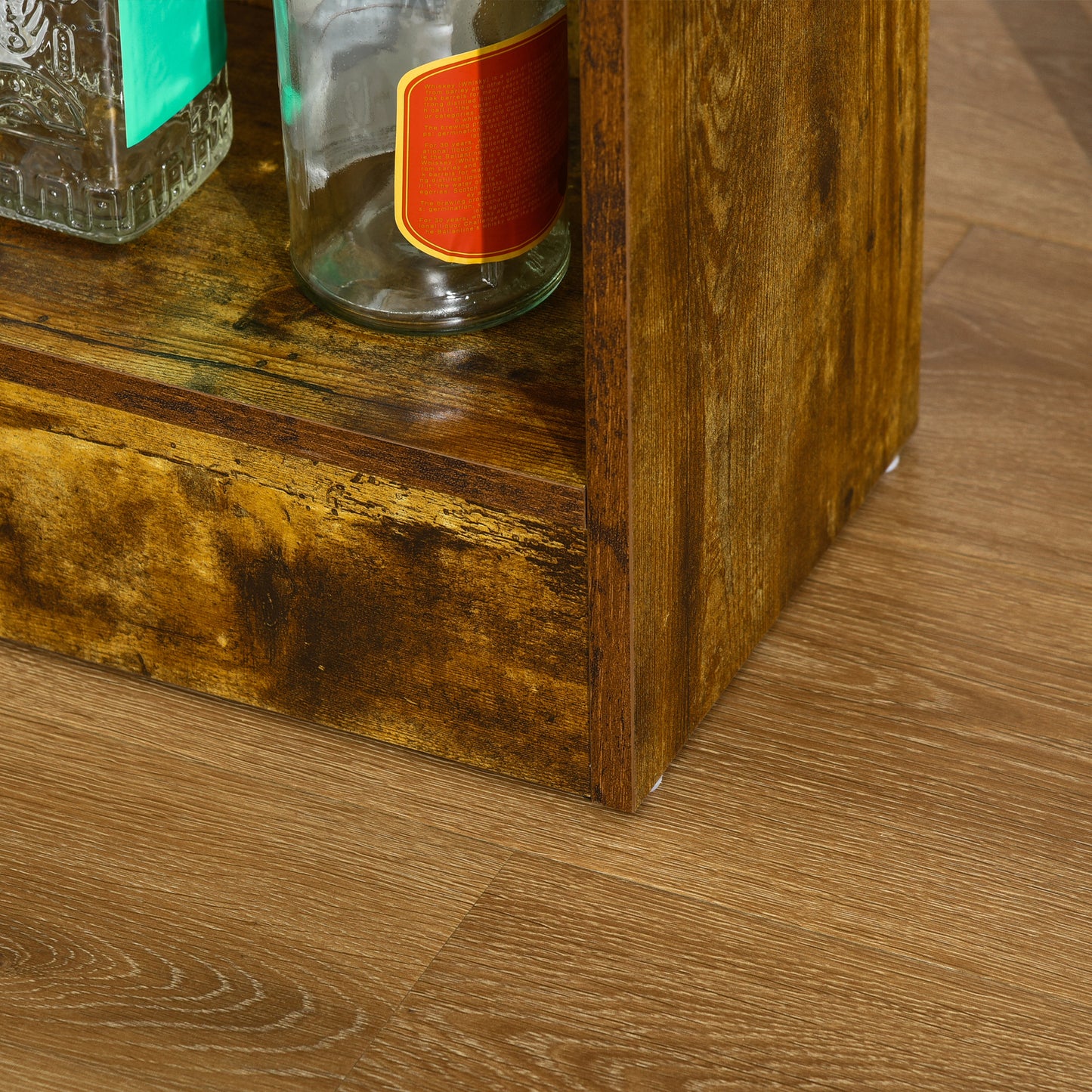 HOMCOM Industrial Bar Table Set for 2 3 Pieces Pub Table and Bar Stools with Storage Shelf for Kitchen