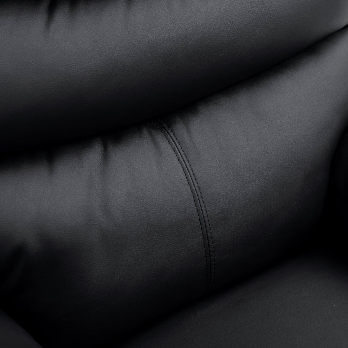 HOMCOM PU Leather Reclining Chair Manual Recliner Chair with Padded Armrests Retractable Footrest and Wood Frame Black