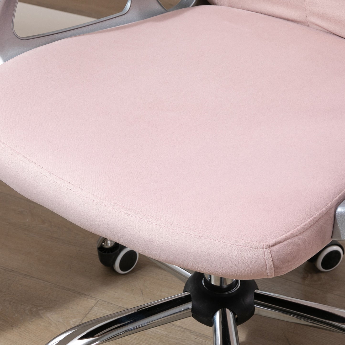 Vinsetto Office Chair with Diamond Tufted Velour, Adjustable Height, Computer Desk chair for Home Office, Pink