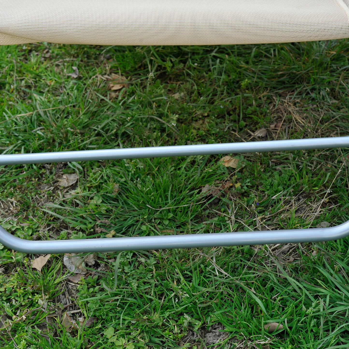 Outsunny Adjustable Back Relaxer Sun Bed Garden Lounger Recliner Chair Furniture - Beige