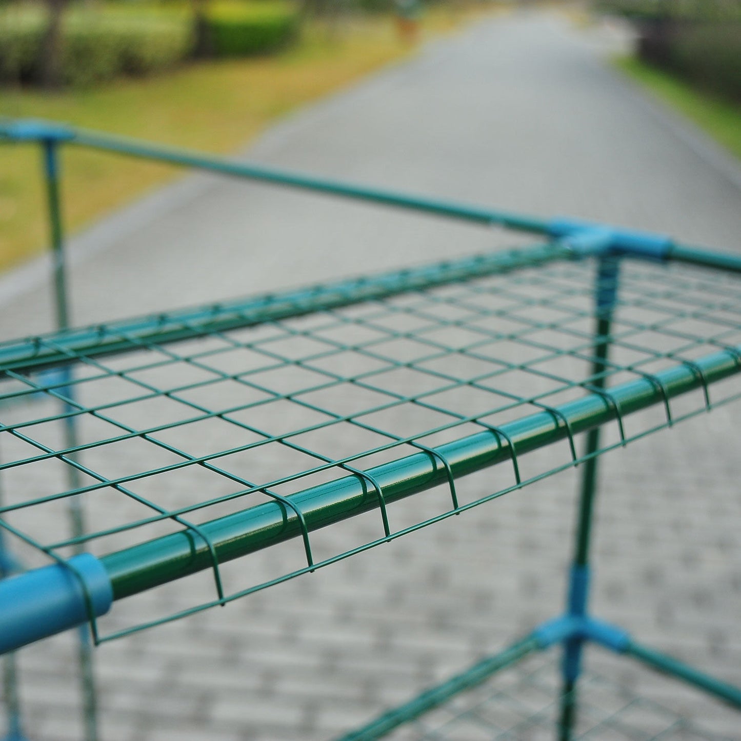 Outsunny 143Lx73Wx195H cm Steel Frame Polytunnel Greenhouse-Deep Green