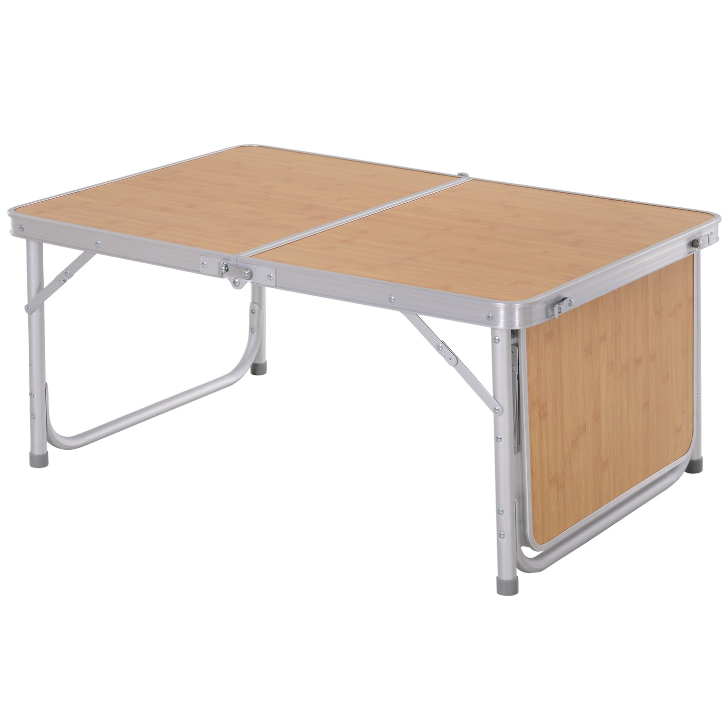 Outsunny 3ft Aluminium MDF-Top Folding Picnic Table Portable Camping Table