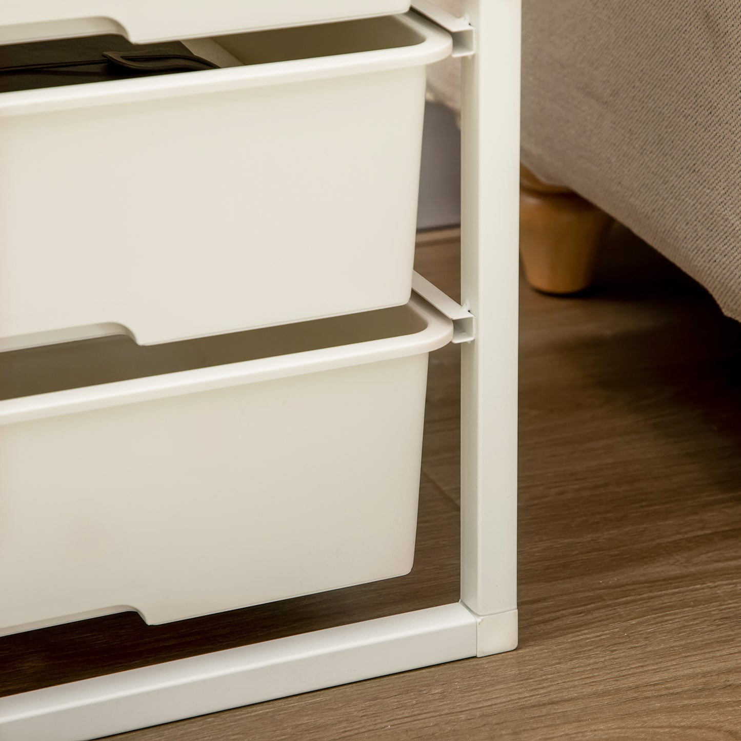 HOMCOM Chest of Drawers, 6-Drawer Storage Organiser Unit with Steel Frame for Bedroom, Living Room, White
