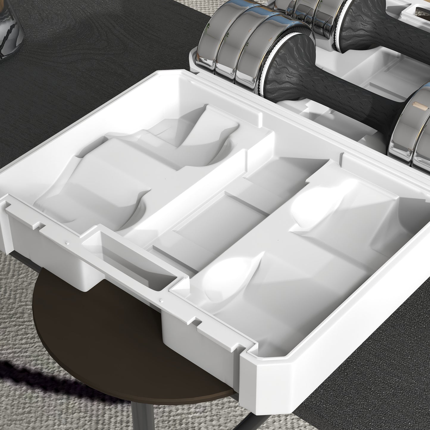 SPORTNOW Adjustable Dumbbells Weights Set with Storage Box 10kg x 2