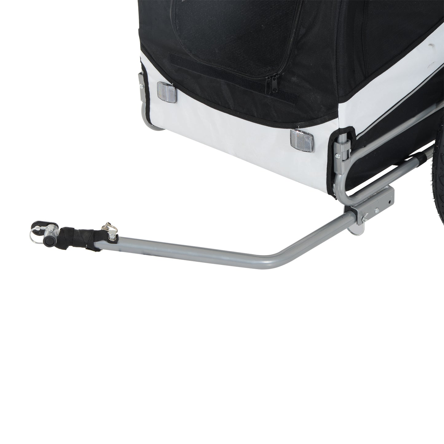 PawHut Folding Dog Bike Trailer Pet Bicycle Jogger Travel Carrier-Black & White