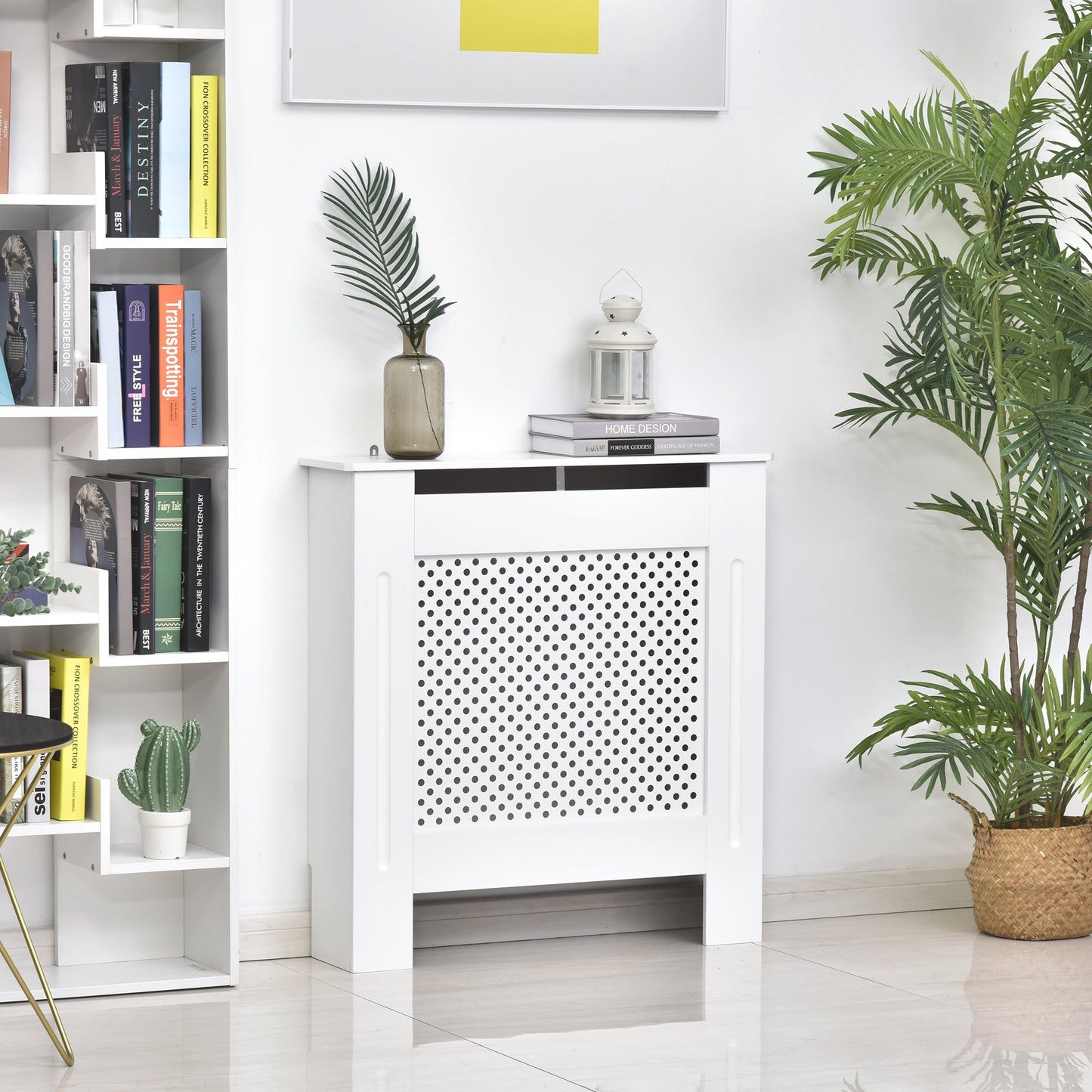 HOMCOM Small MDF Wood Radiator Cover White