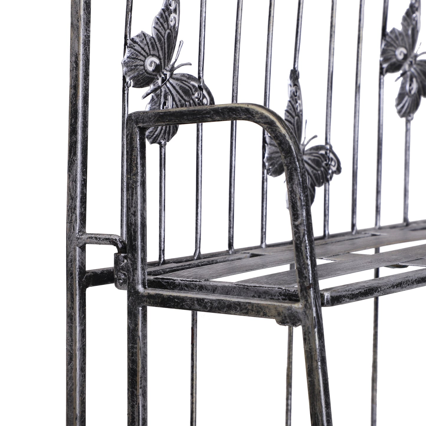 Outsunny Metal Plant Stand, 96H cm-Silver/Grey